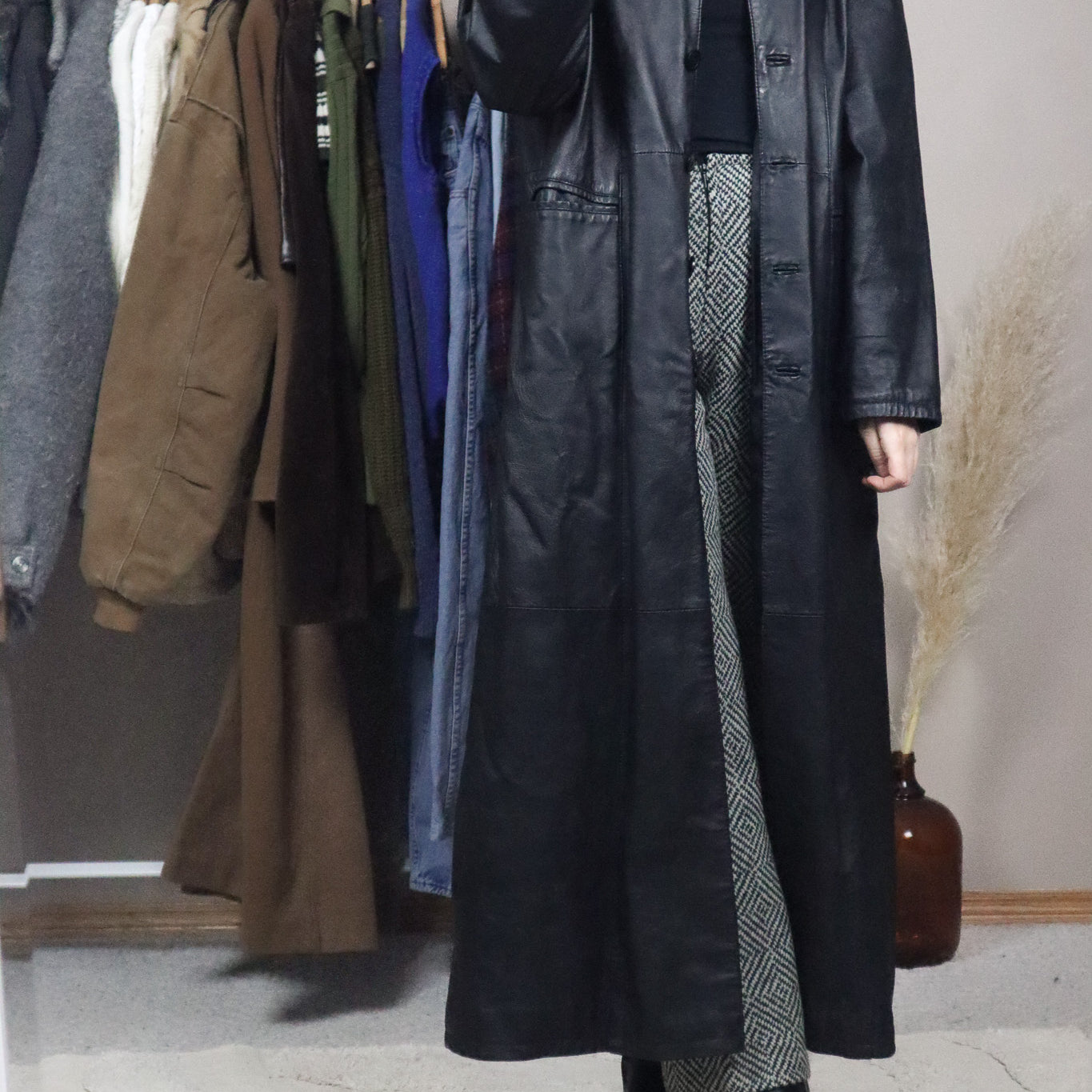 Vintage x Leather Trench Coat (M)