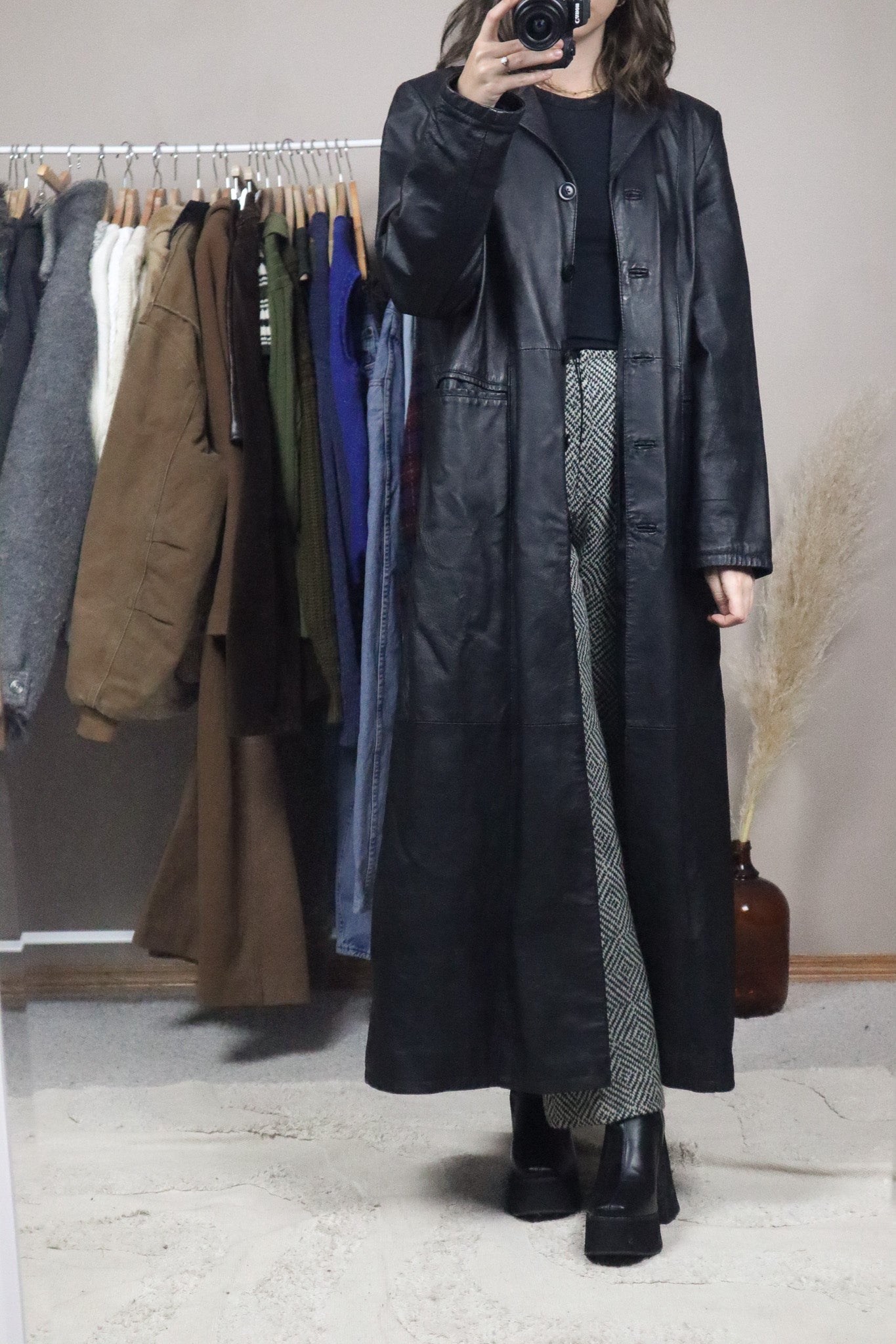 Vintage x Leather Trench Coat (M)