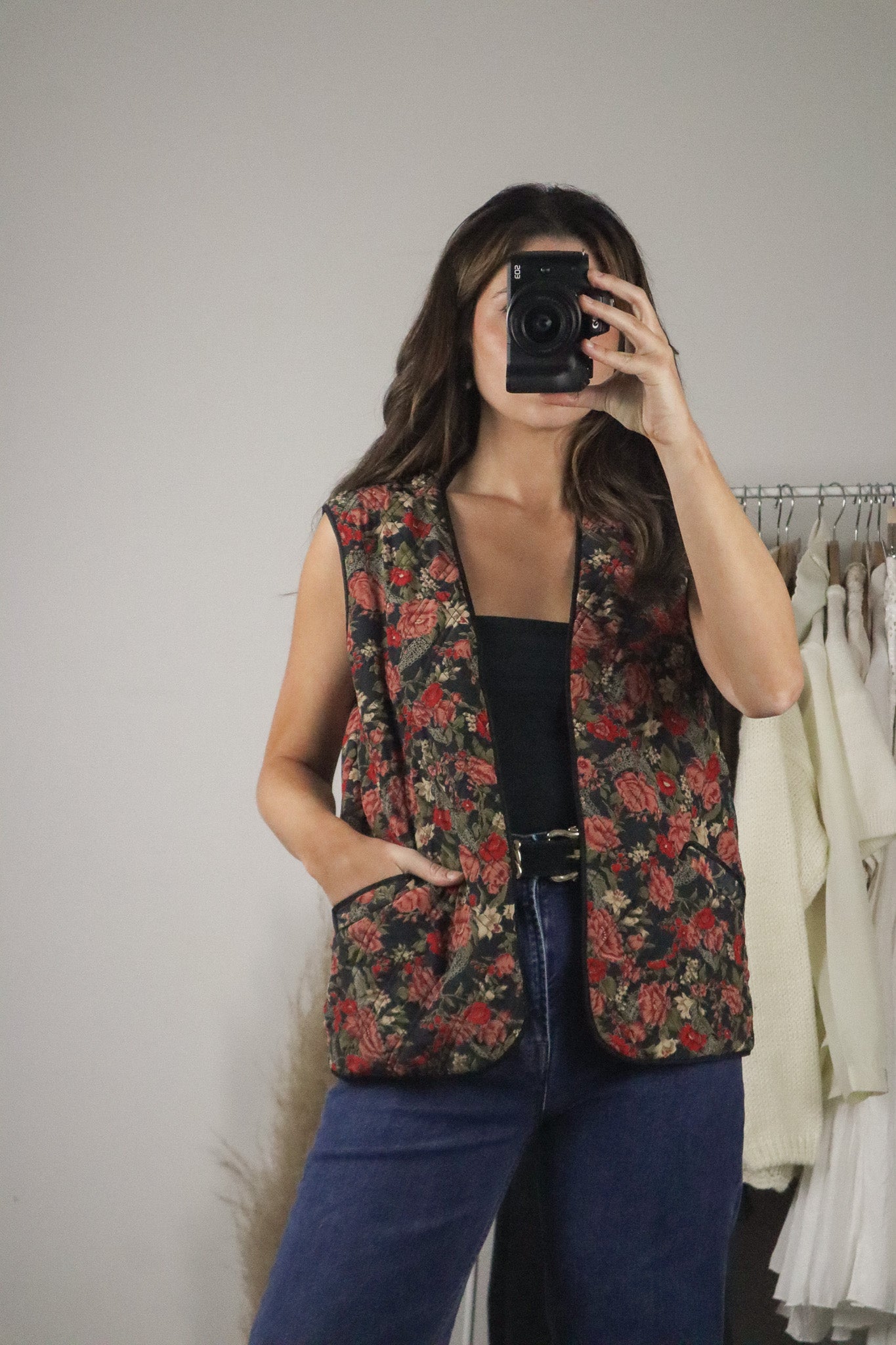 Vintage x Quilted Floral Vest (M)