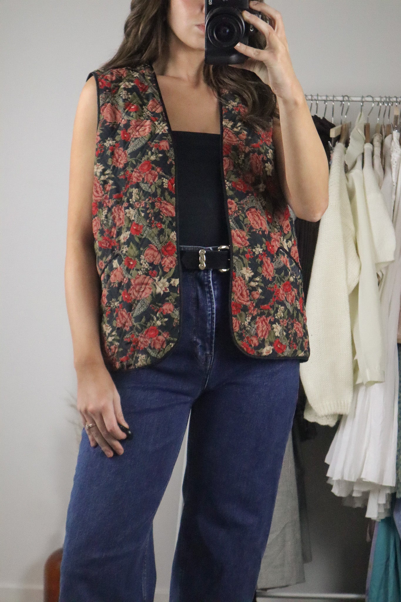 Vintage x Quilted Floral Vest (M)