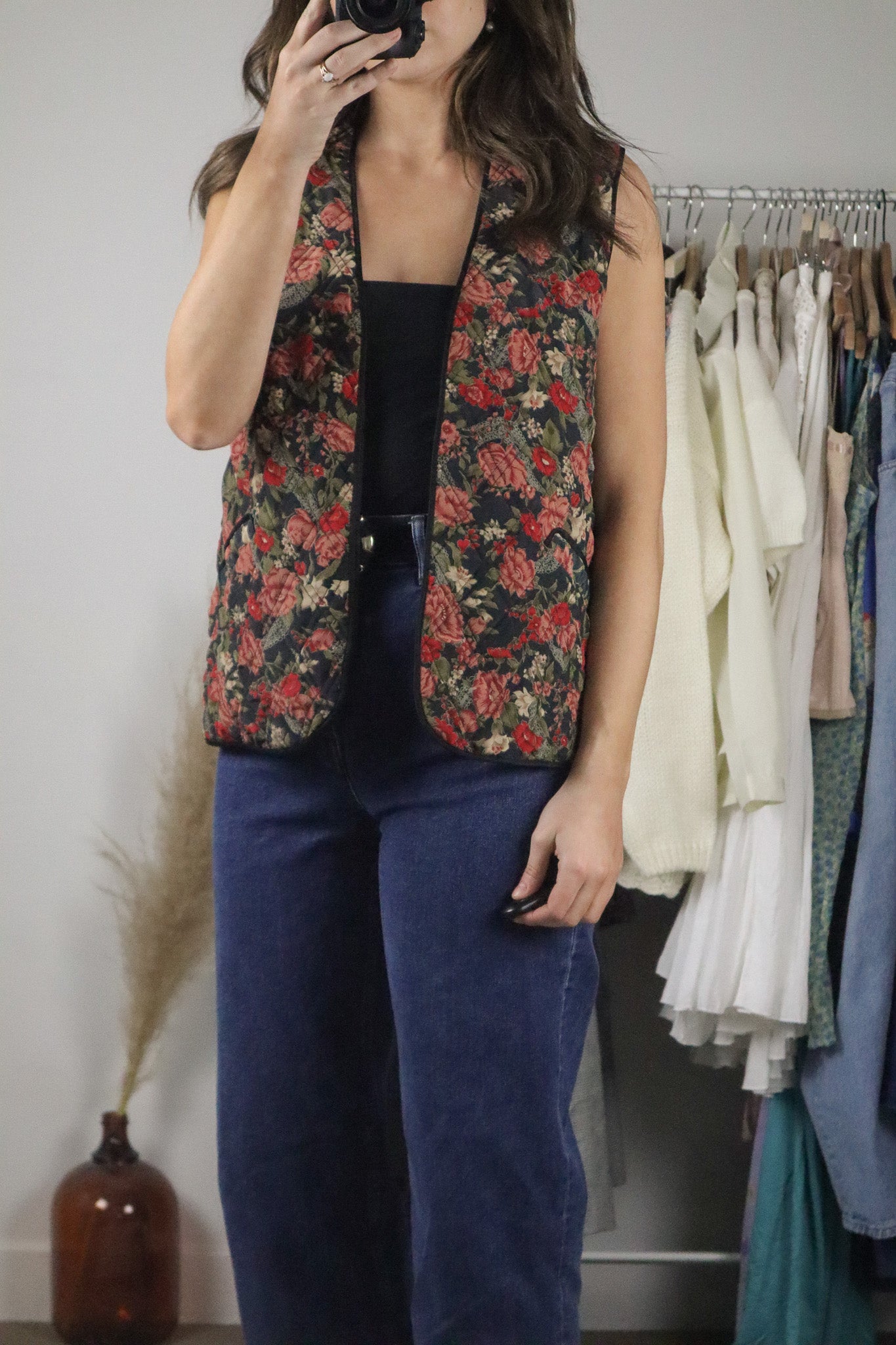Vintage x Quilted Floral Vest (M)