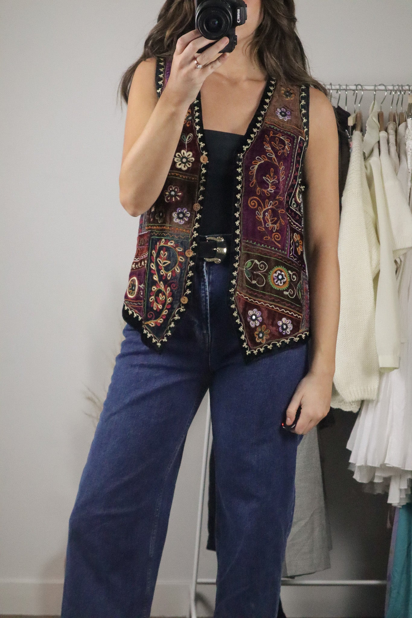 Vintage x Velvet Embroidered Vest (S)