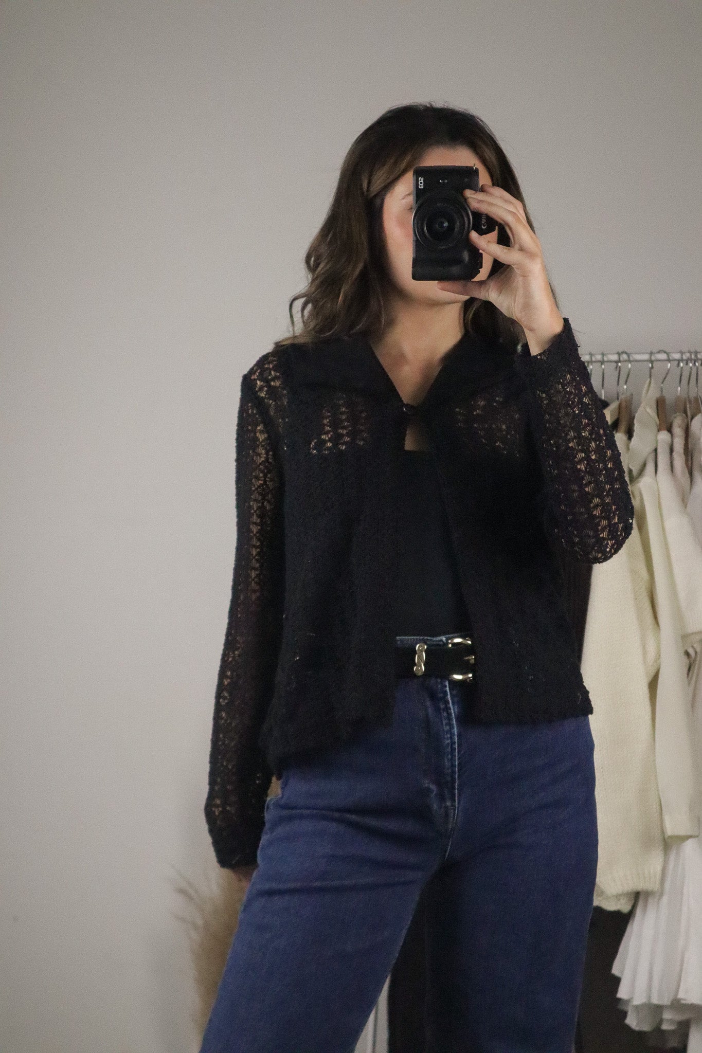 Made in Canada x Vintage x Knit Collared Cardi (S)