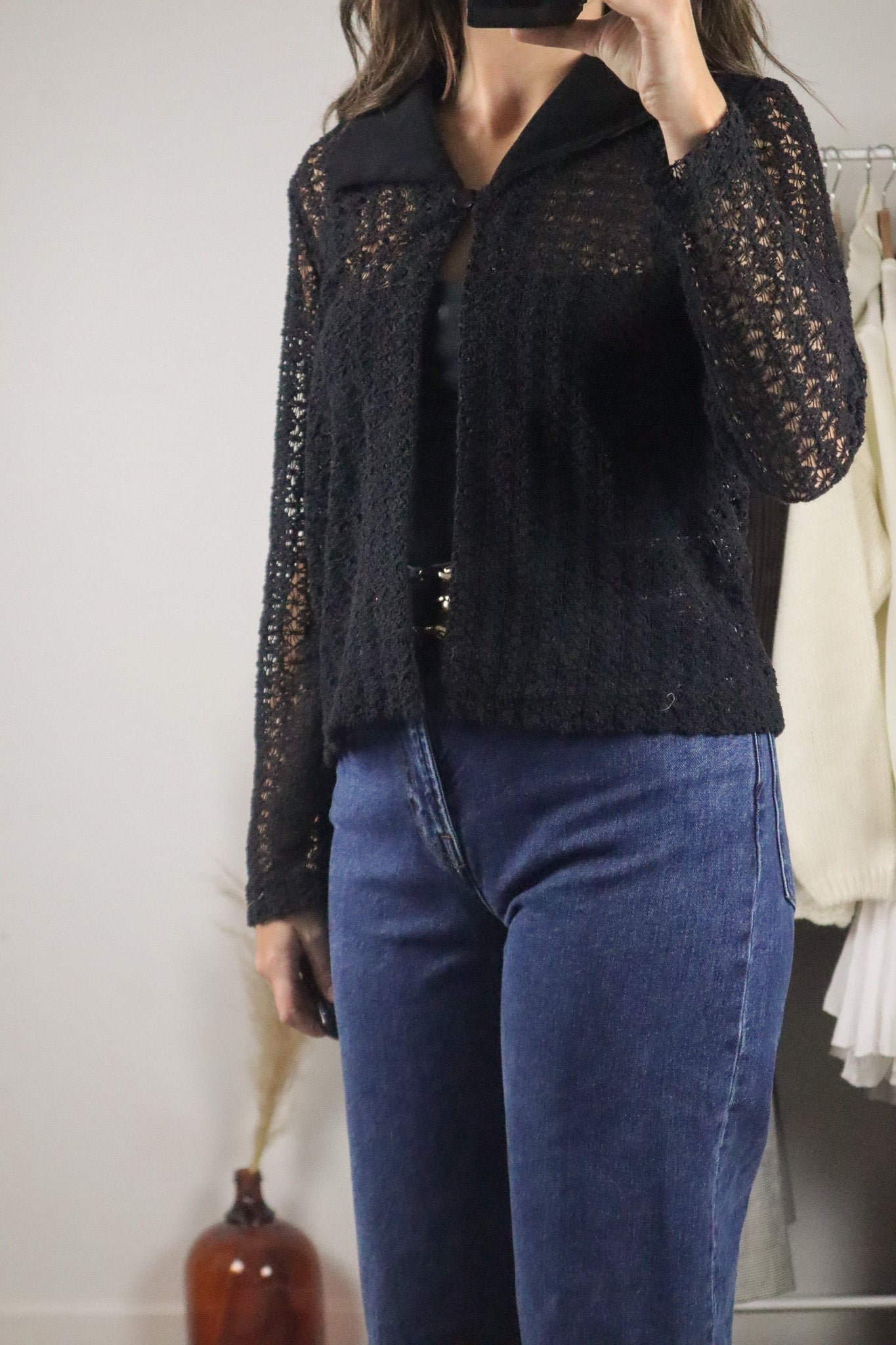 Made in Canada x Vintage x Knit Collared Cardi (S)