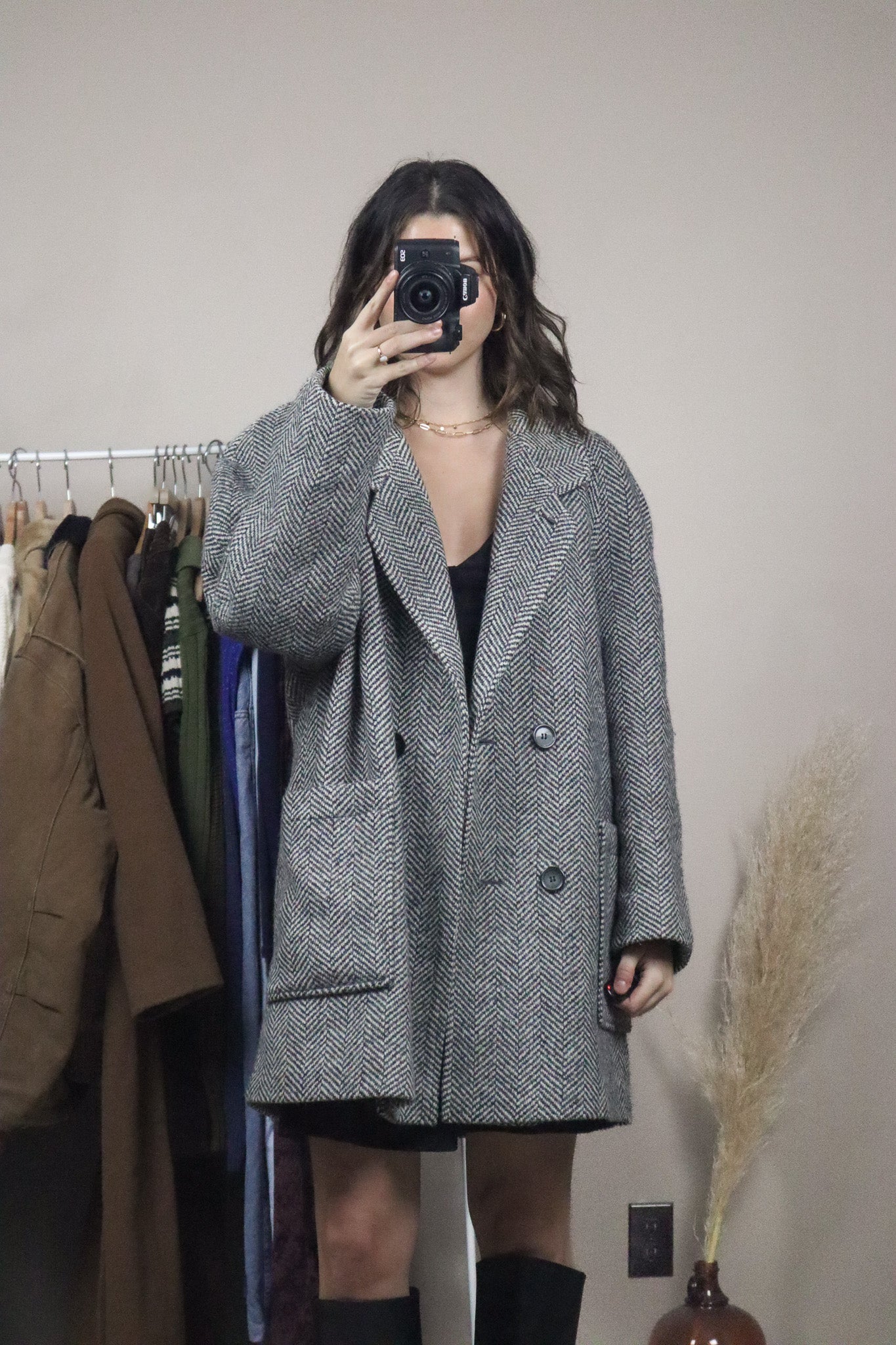 Made in Canada x Vintage x Wool Blend Herringbone Jacket (L)