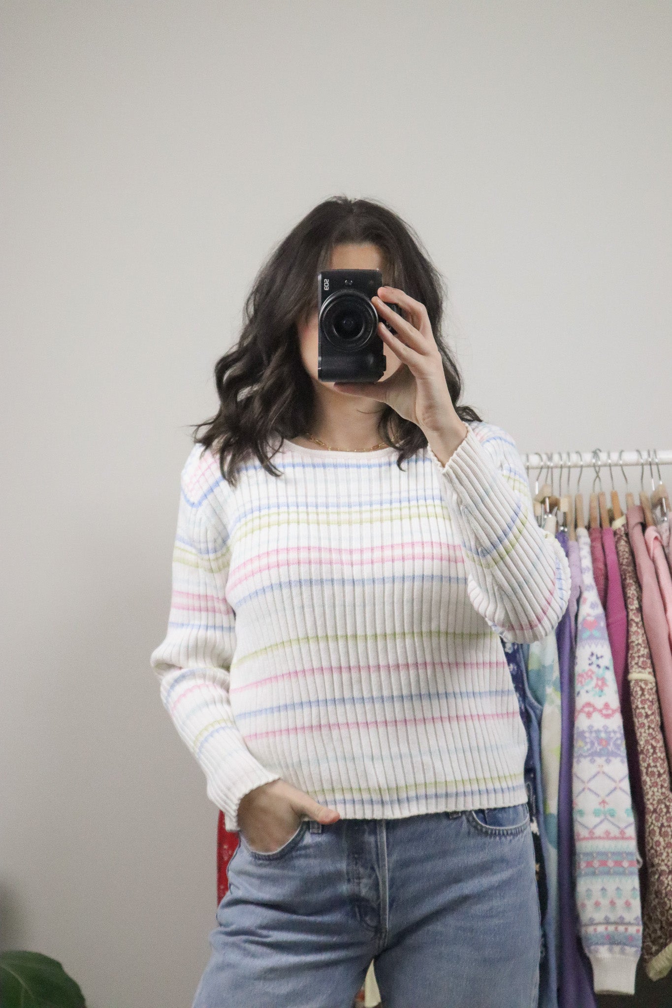 Vintage x Cotton Striped Long-Sleeve Knit (M/L)