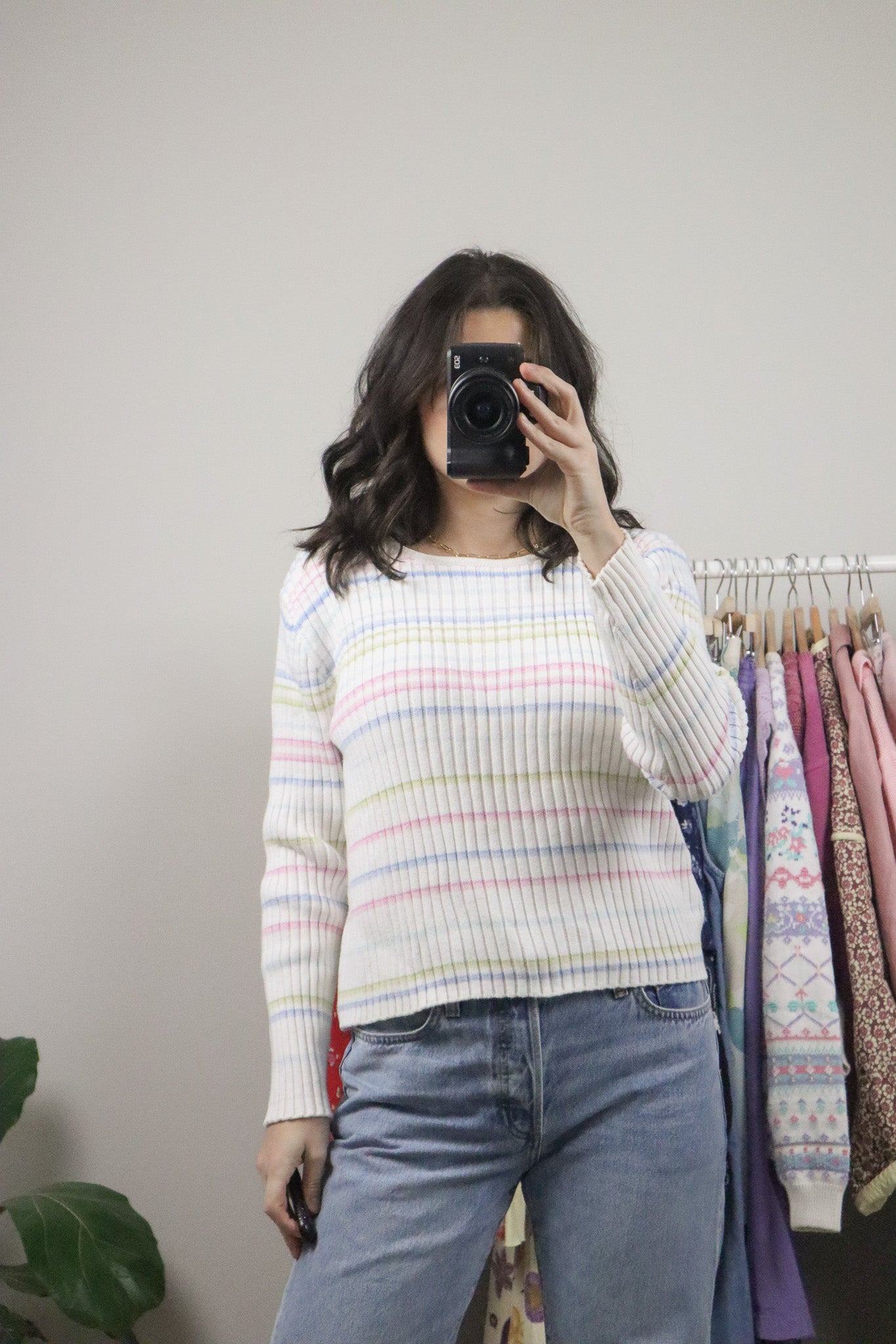 Vintage x Cotton Striped Long-Sleeve Knit (M/L)