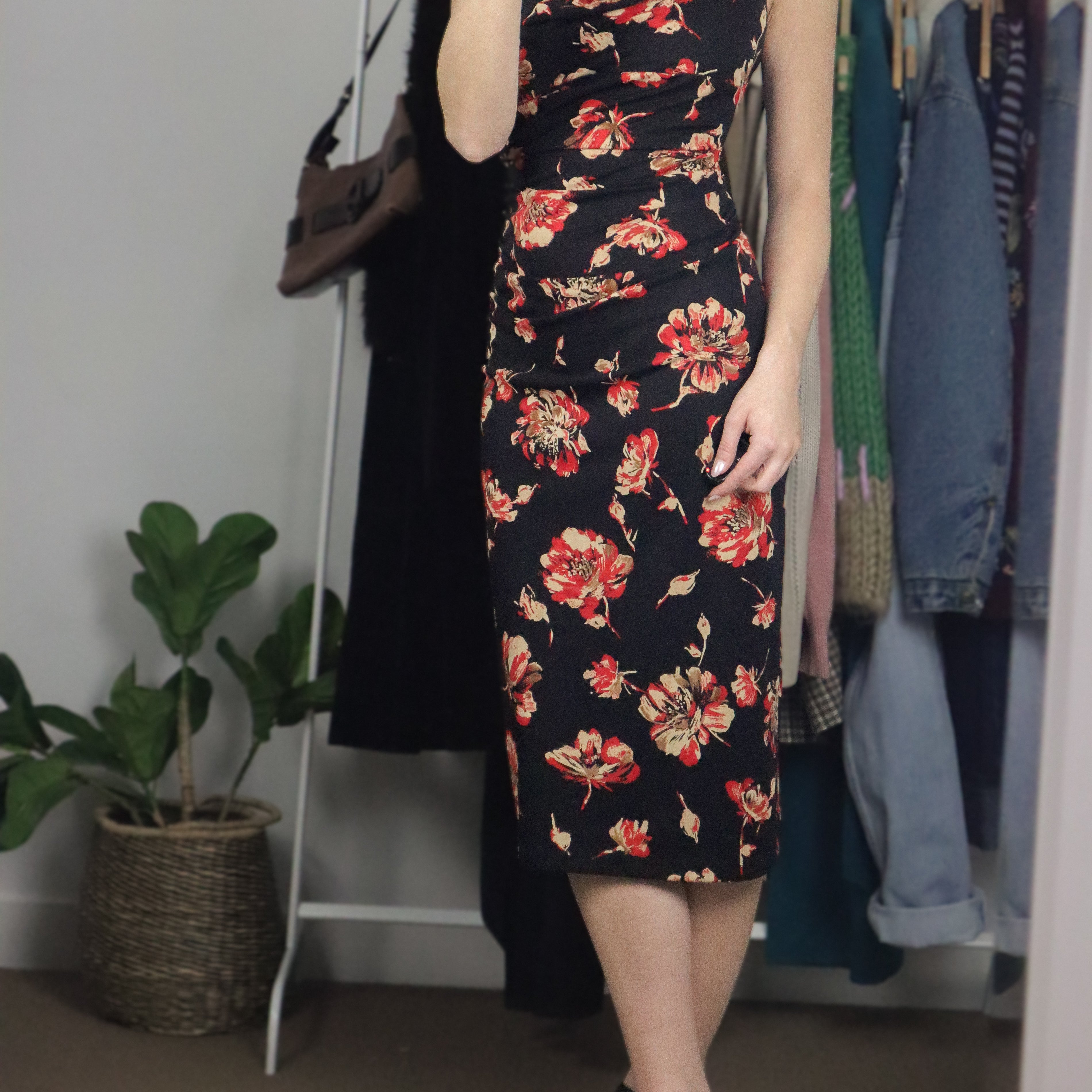 Made in USA x Vintage x 90s Cowl Neck Dress (XS/S)