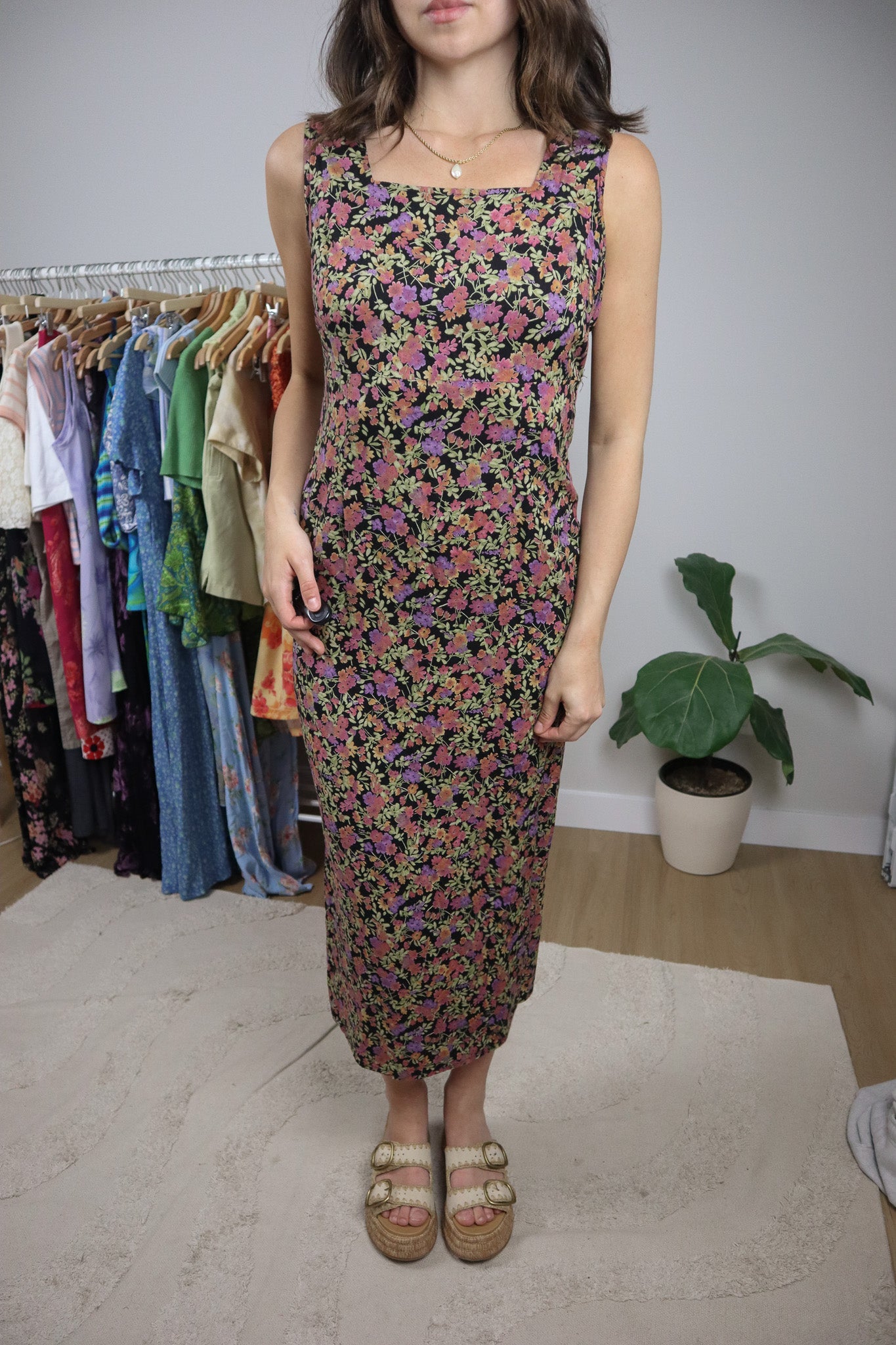 Vintage x Floral Maxi Dress (S)