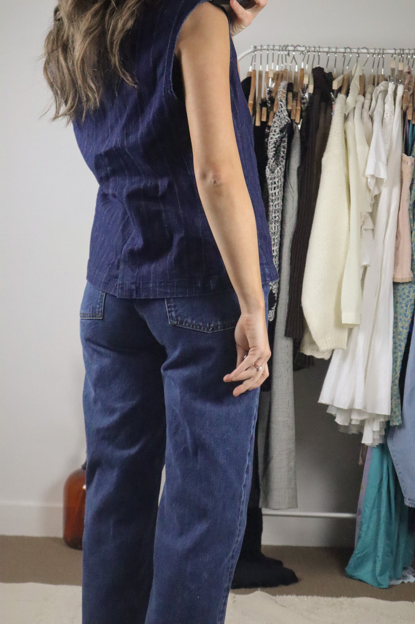 Made in Canada x Vintage x Pinstrip Denim Vest (6/8)