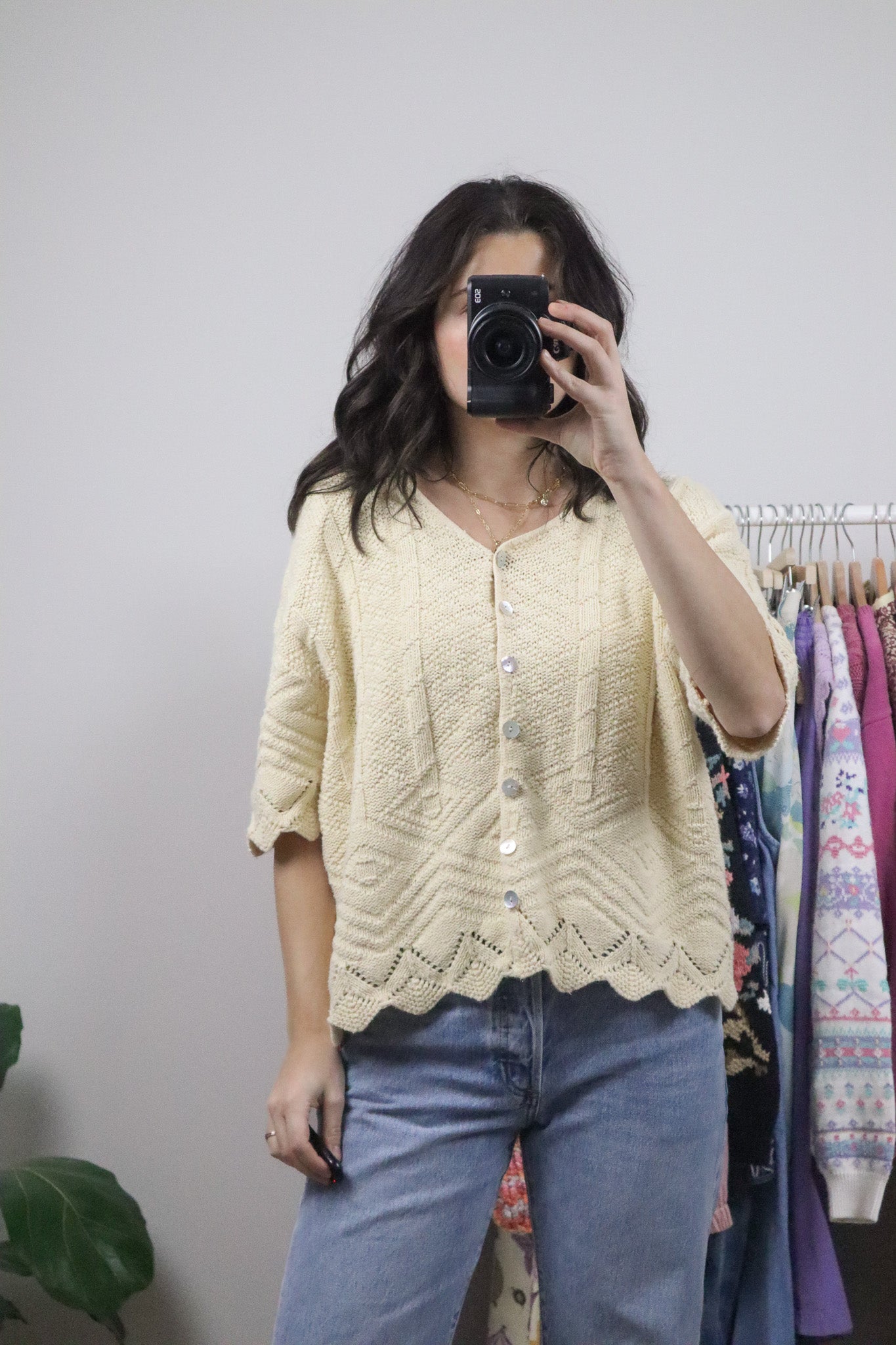 Made in USA x Vintage x Cotton Short-Sleeve Knit (L/XL)