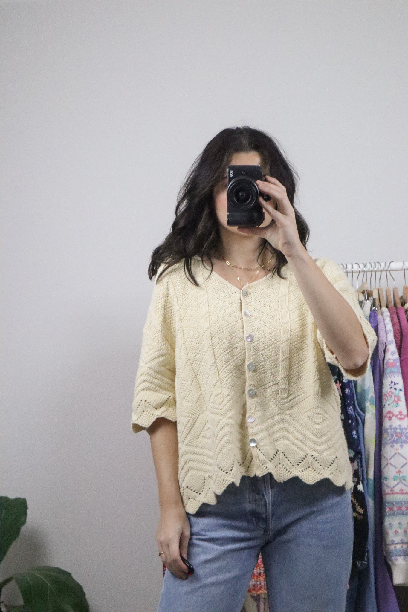 Made in USA x Vintage x Cotton Short-Sleeve Knit (L/XL)