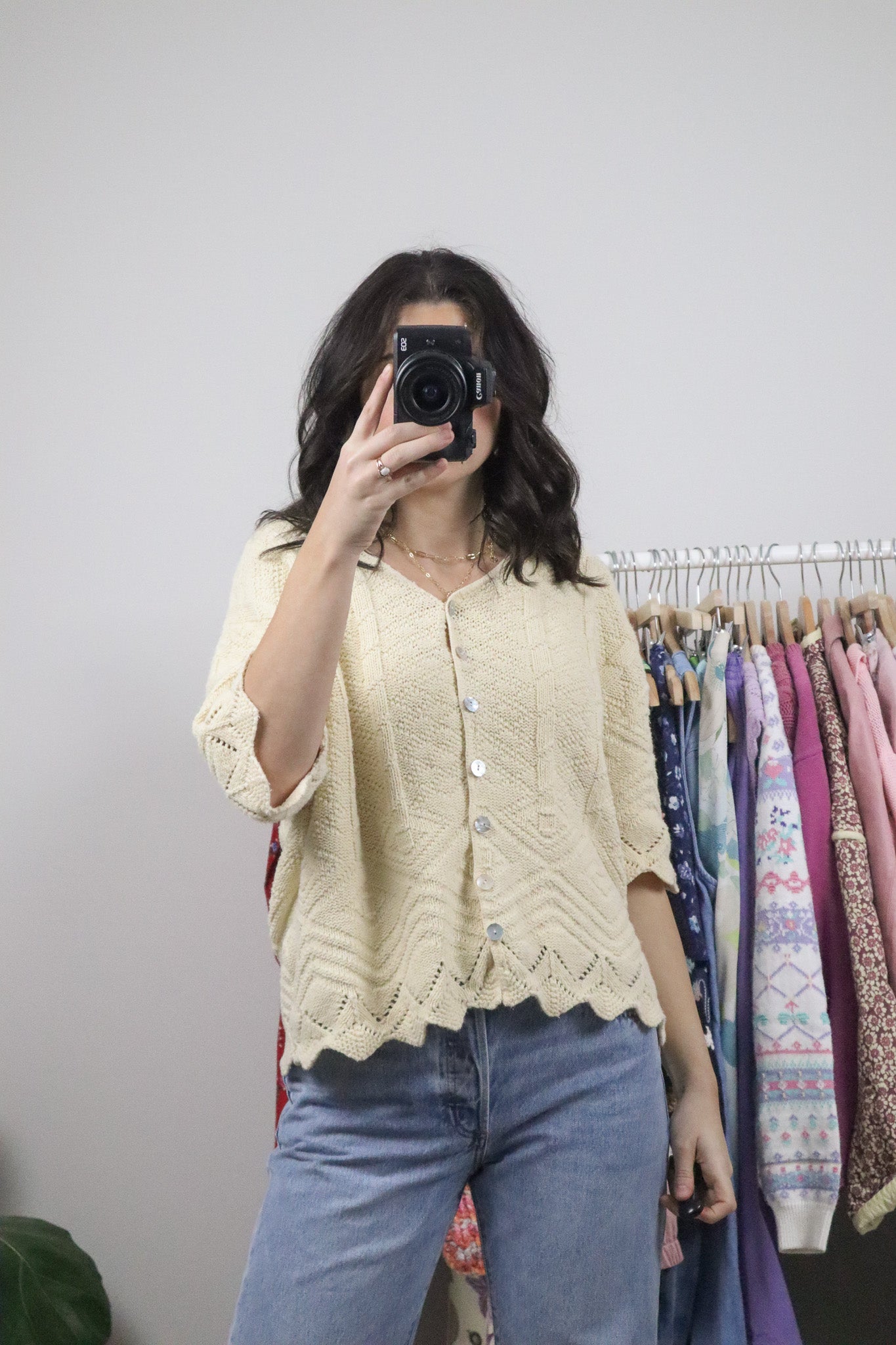 Made in USA x Vintage x Cotton Short-Sleeve Knit (L/XL)