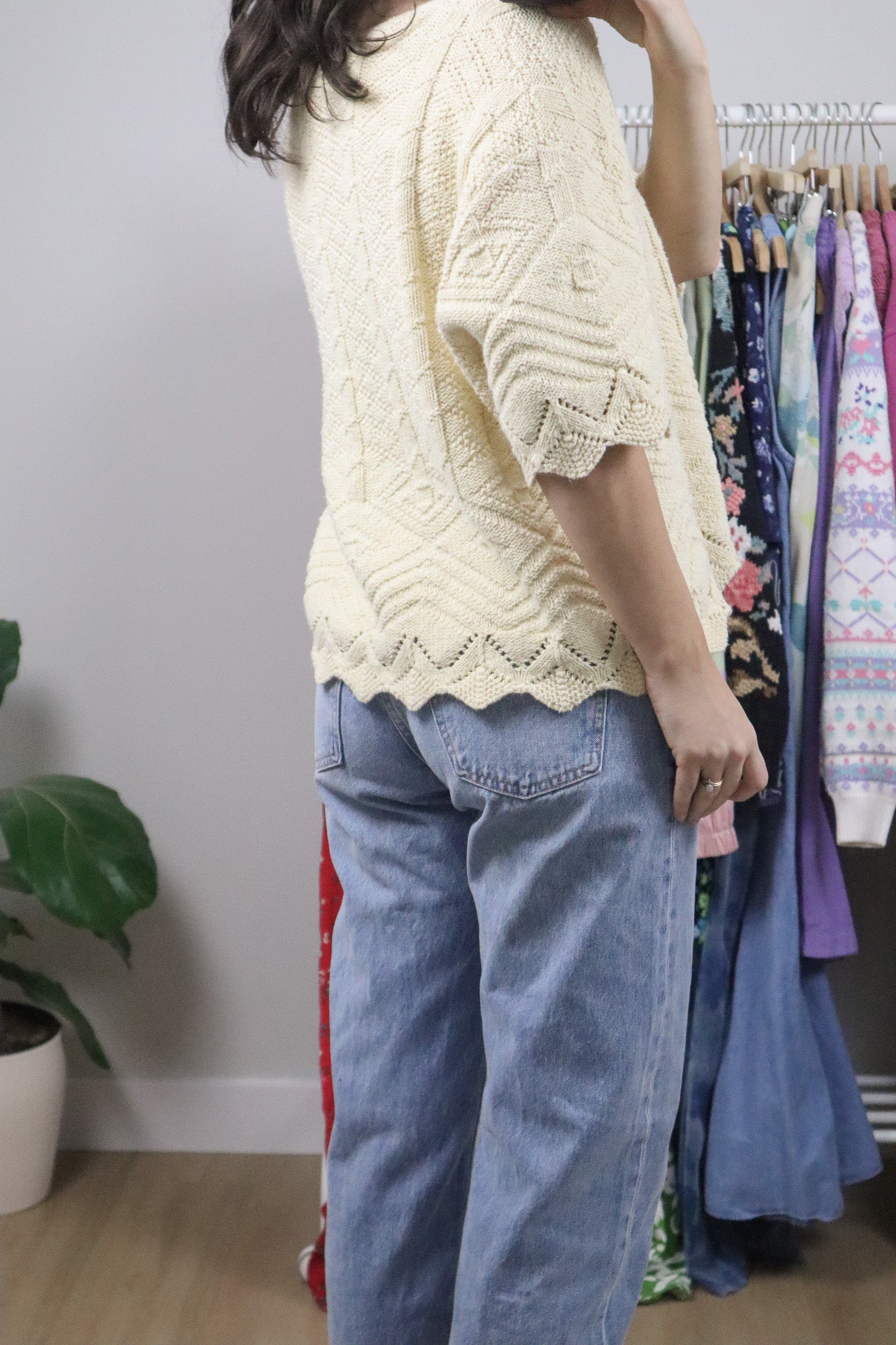 Made in USA x Vintage x Cotton Short-Sleeve Knit (L/XL)