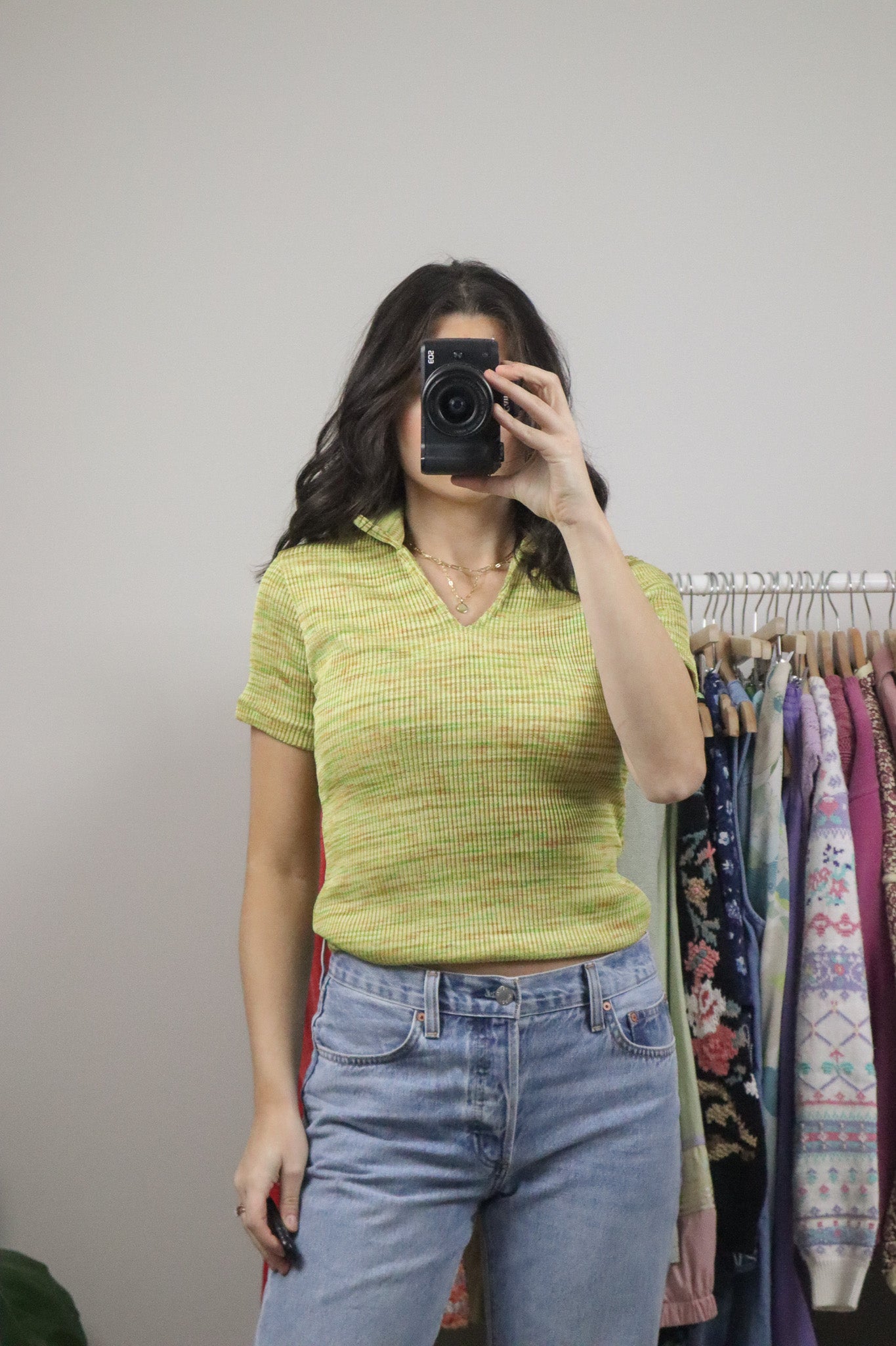 Vintage x Collared Knit Top (S)