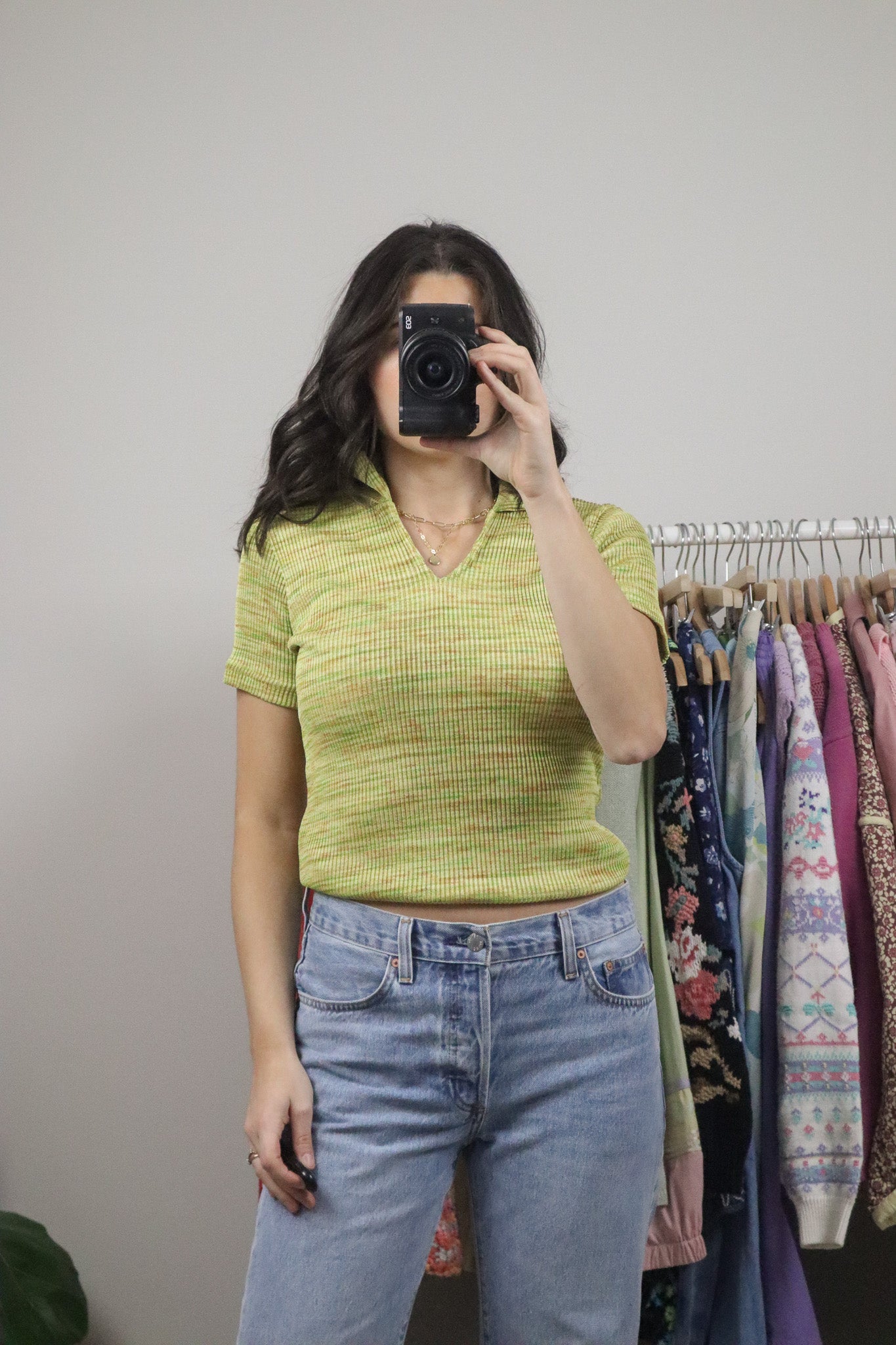 Vintage x Collared Knit Top (S)