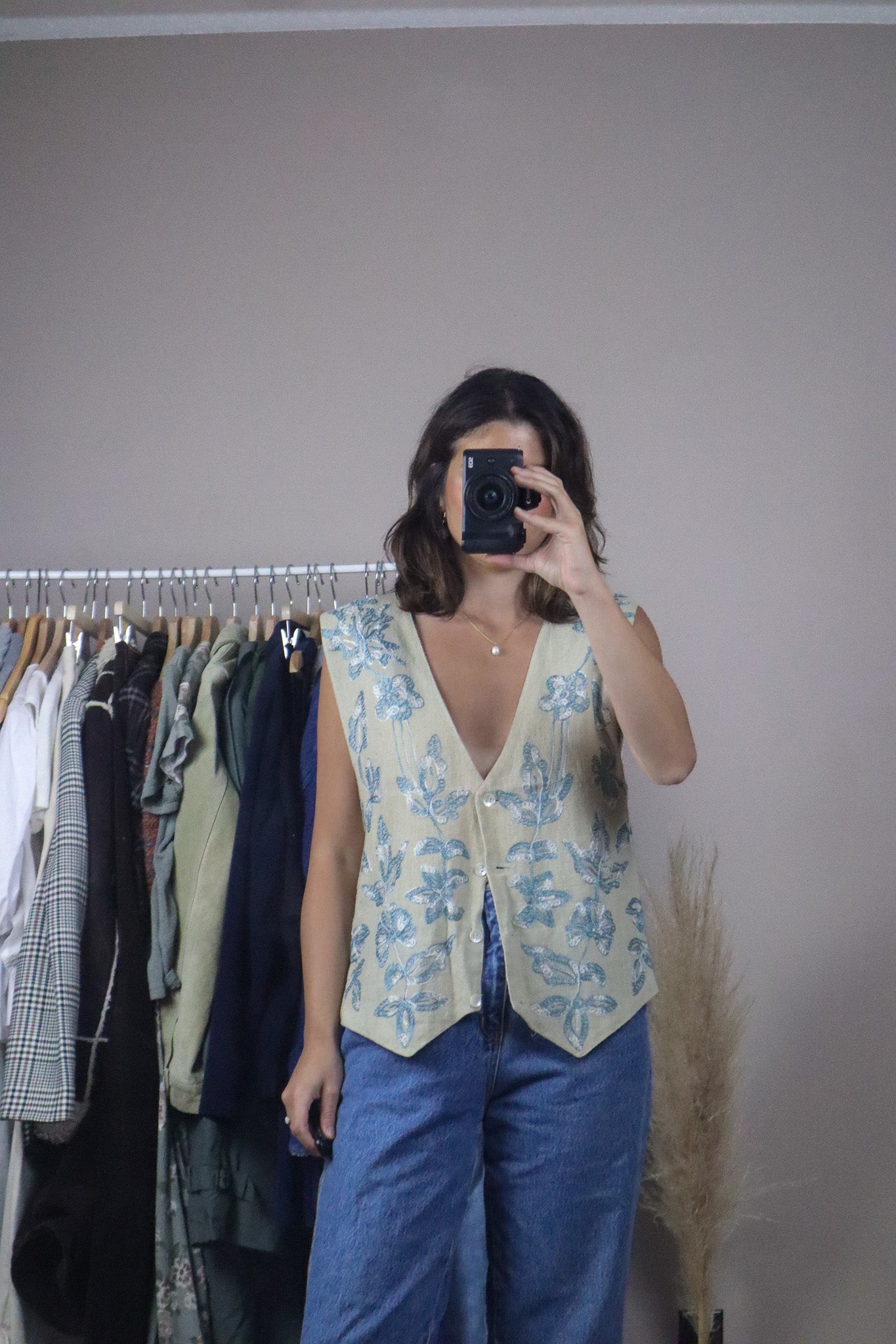 Vintage x Embroidered Vest (L)