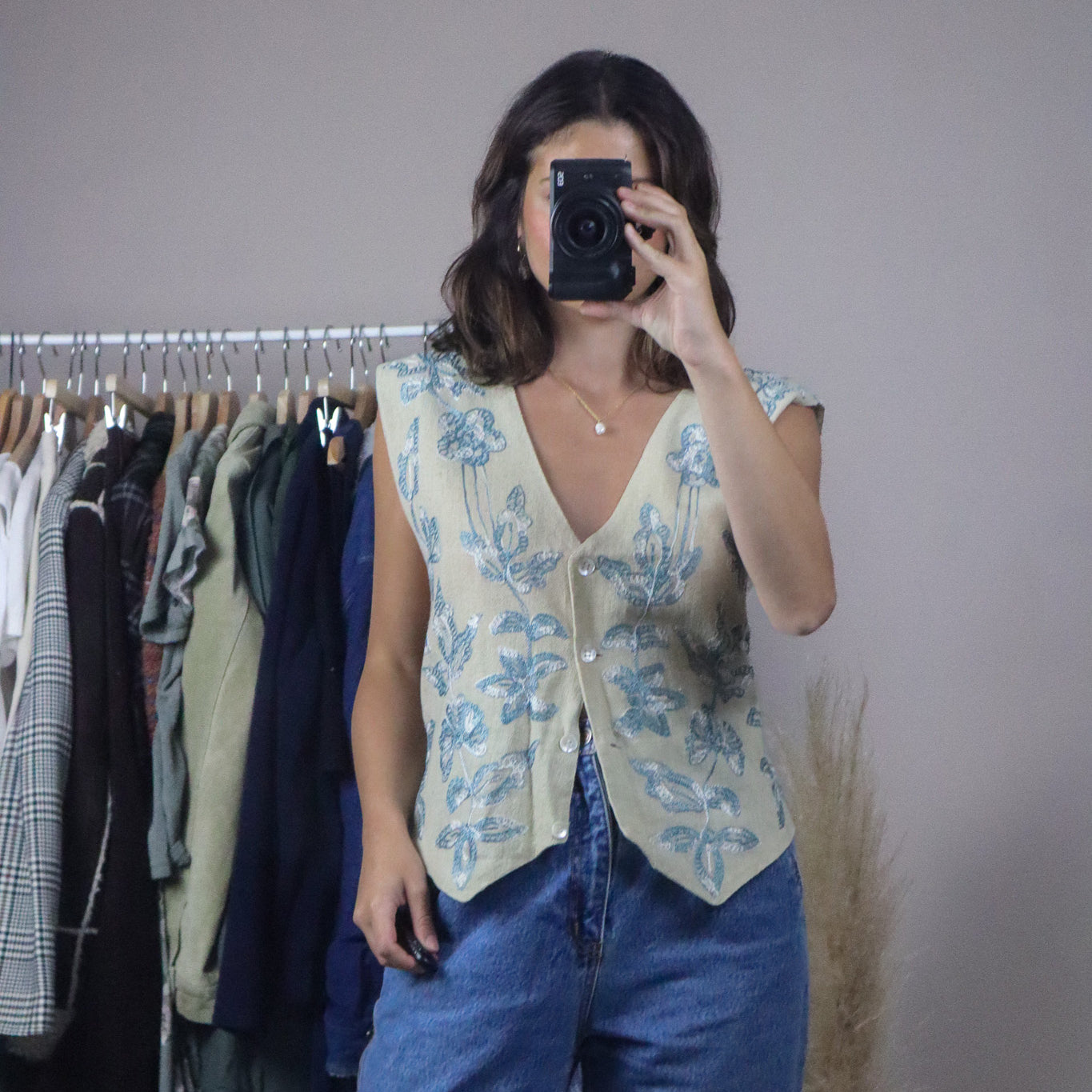 Vintage x Embroidered Vest (L)