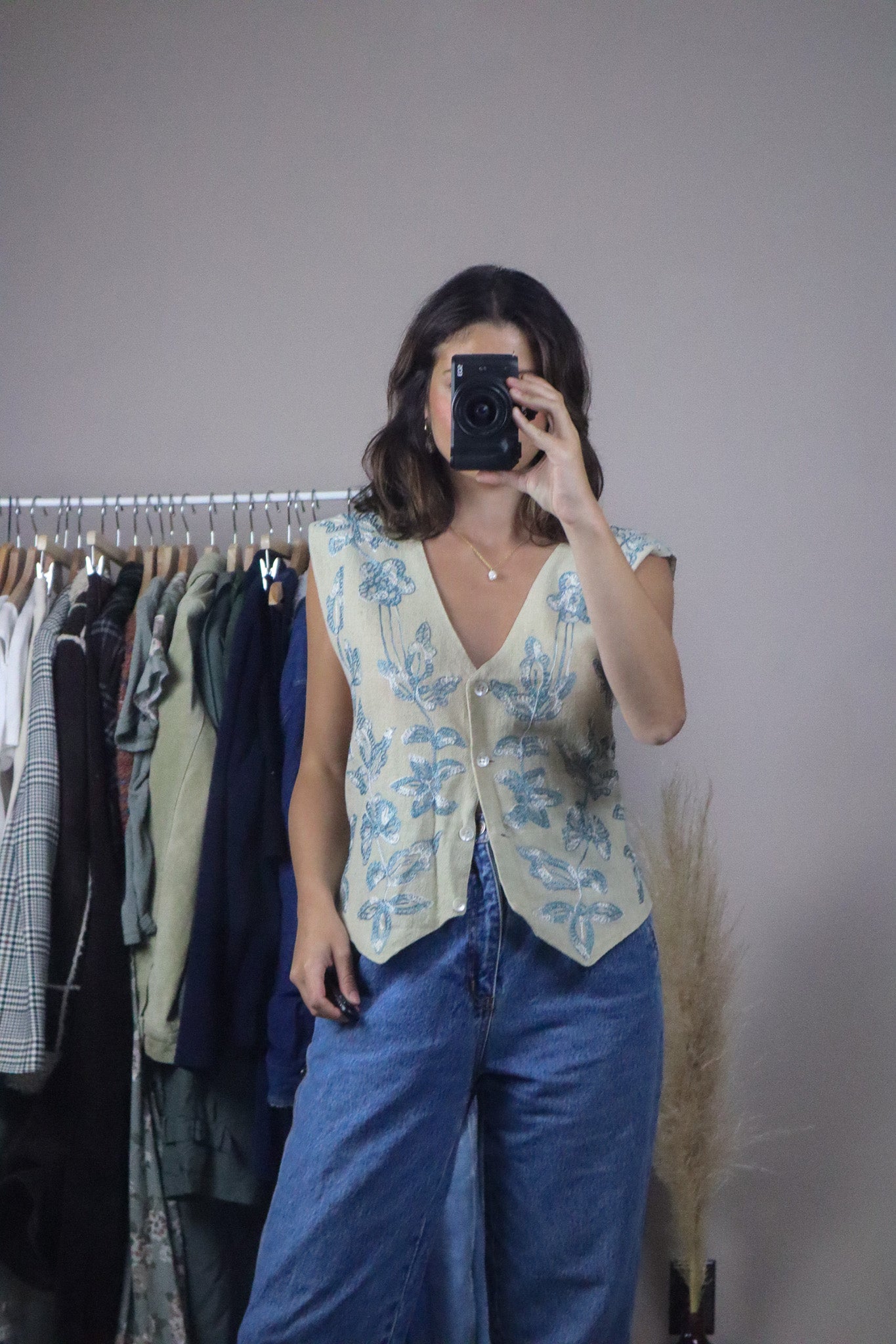 Vintage x Embroidered Vest (L)