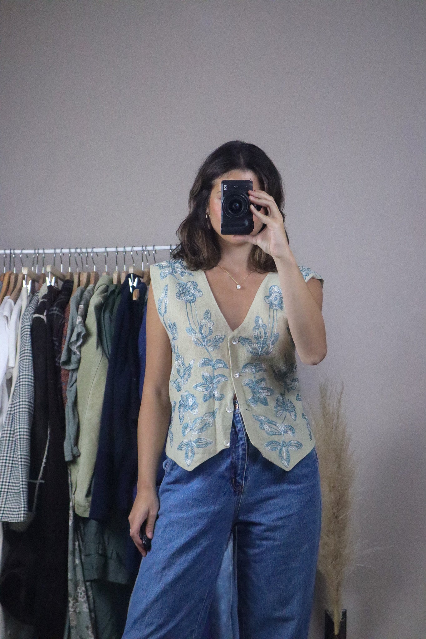 Vintage x Embroidered Vest (L)