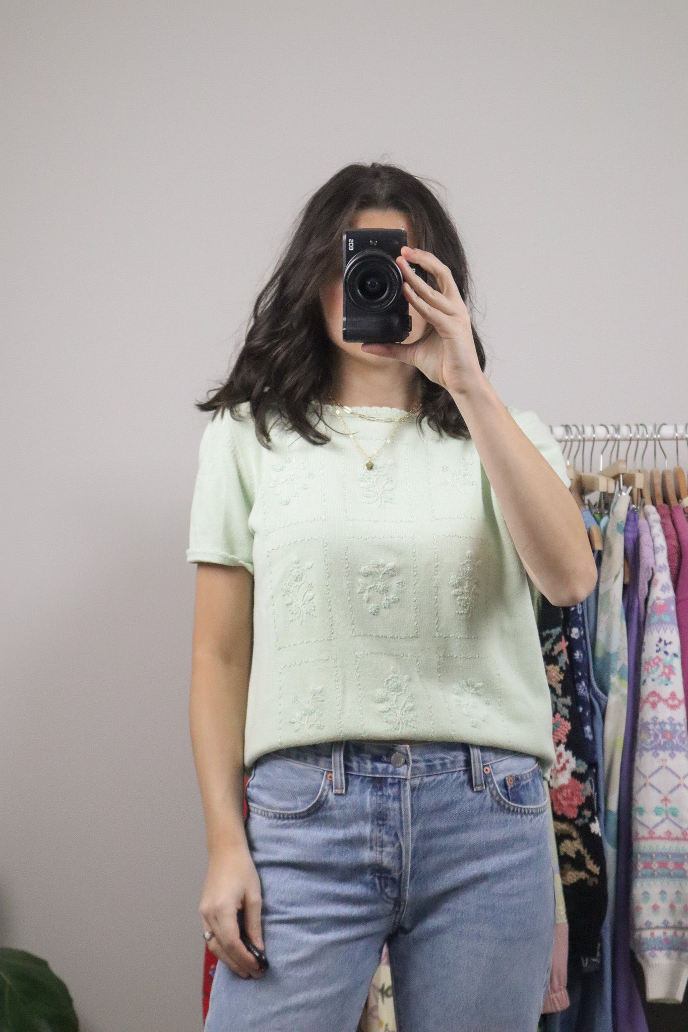 Vintage x Beaded Short-Sleeve Knit (M)