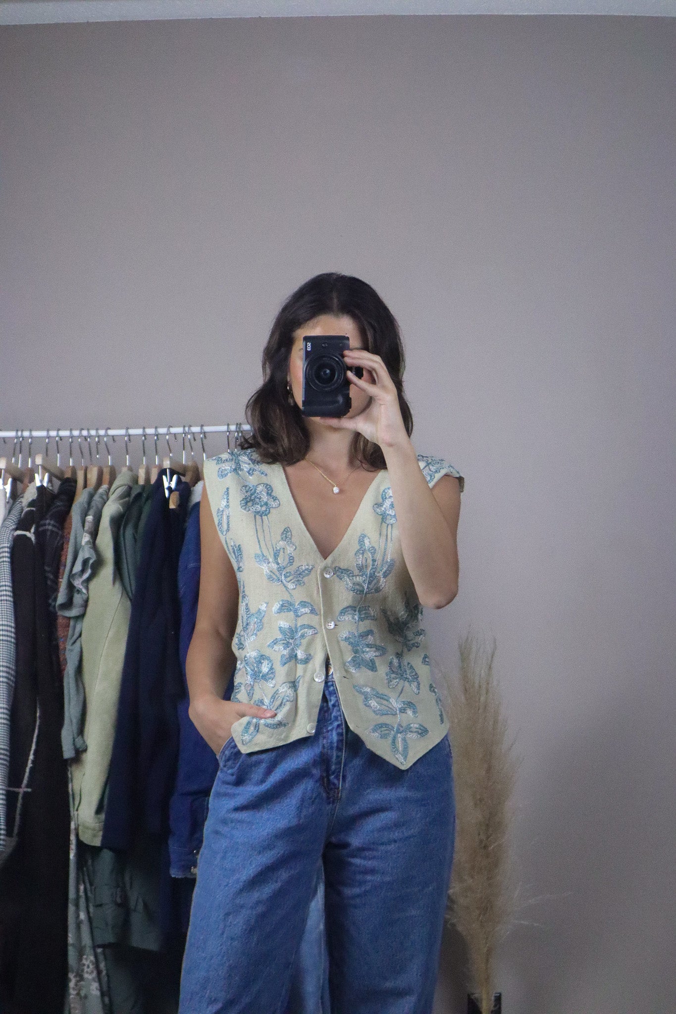 Vintage x Embroidered Vest (L)