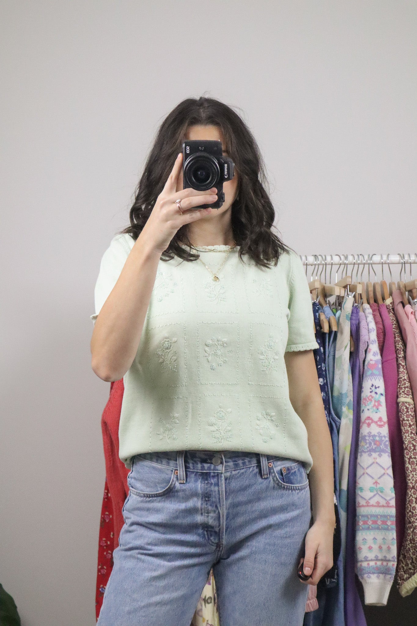 Vintage x Beaded Short-Sleeve Knit (M)