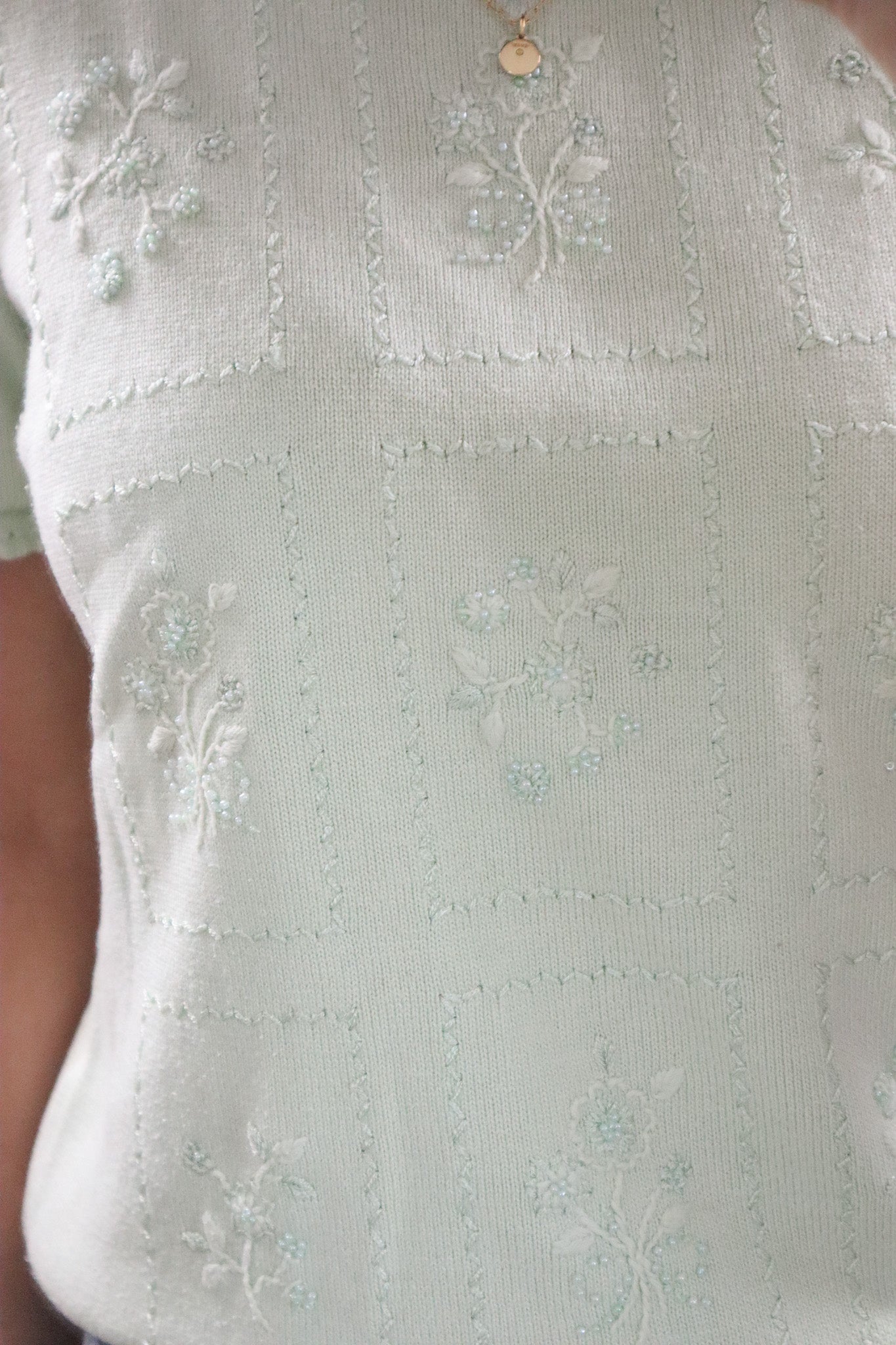 Vintage x Beaded Short-Sleeve Knit (M)