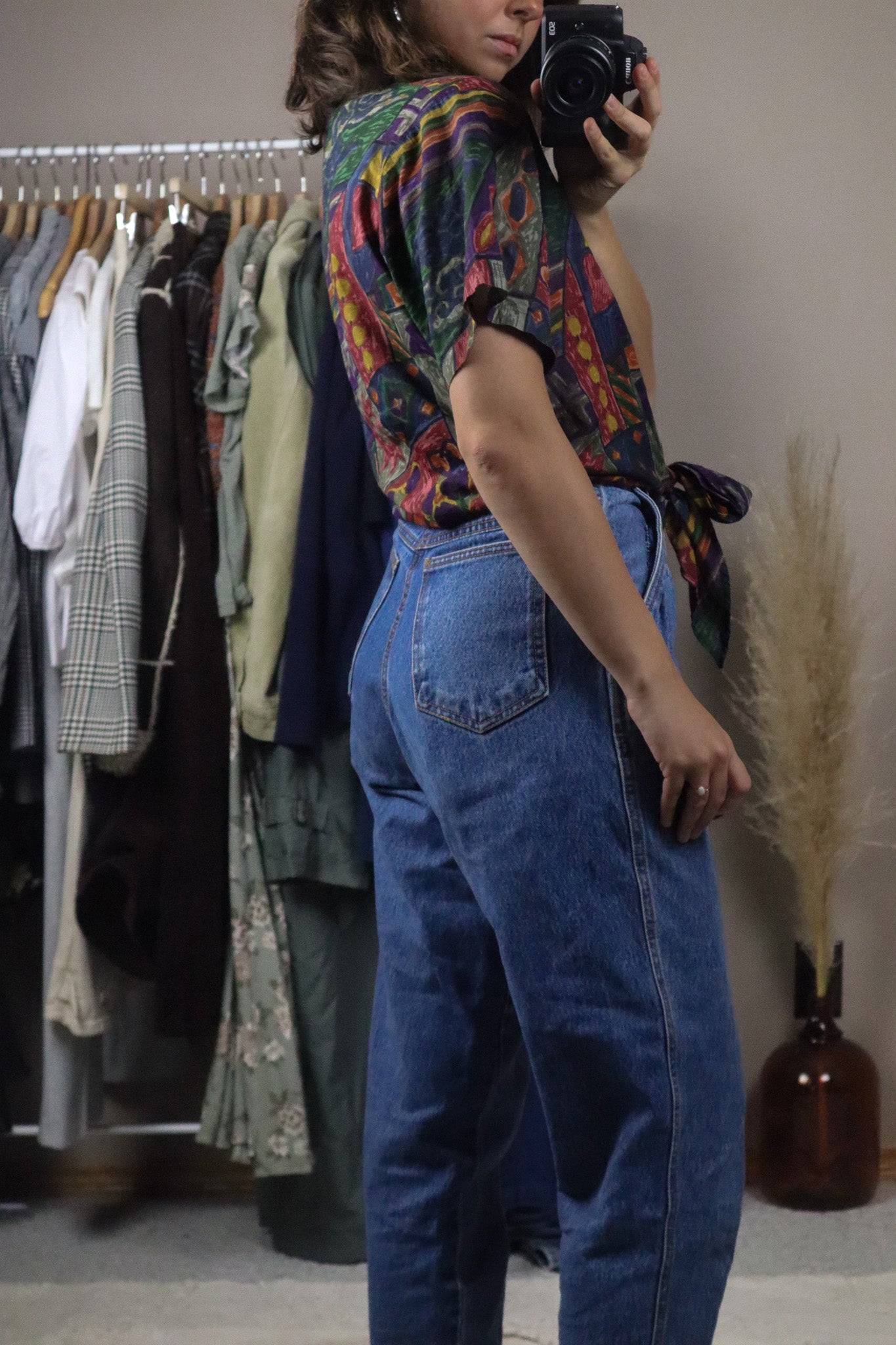 Vintage x Patterned Blouse (M)