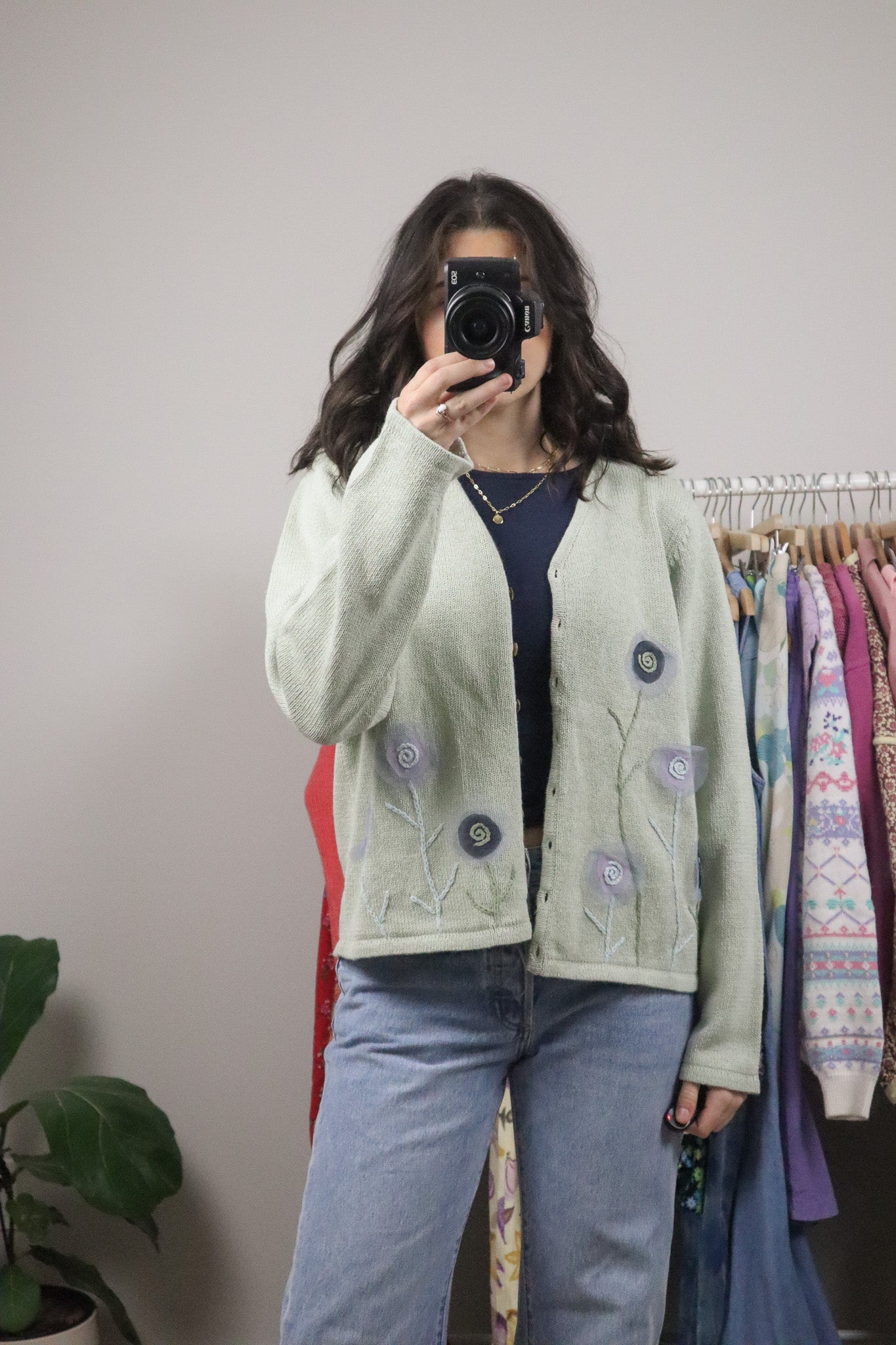 Vintage x Knit Embroidered Cardigan (M)