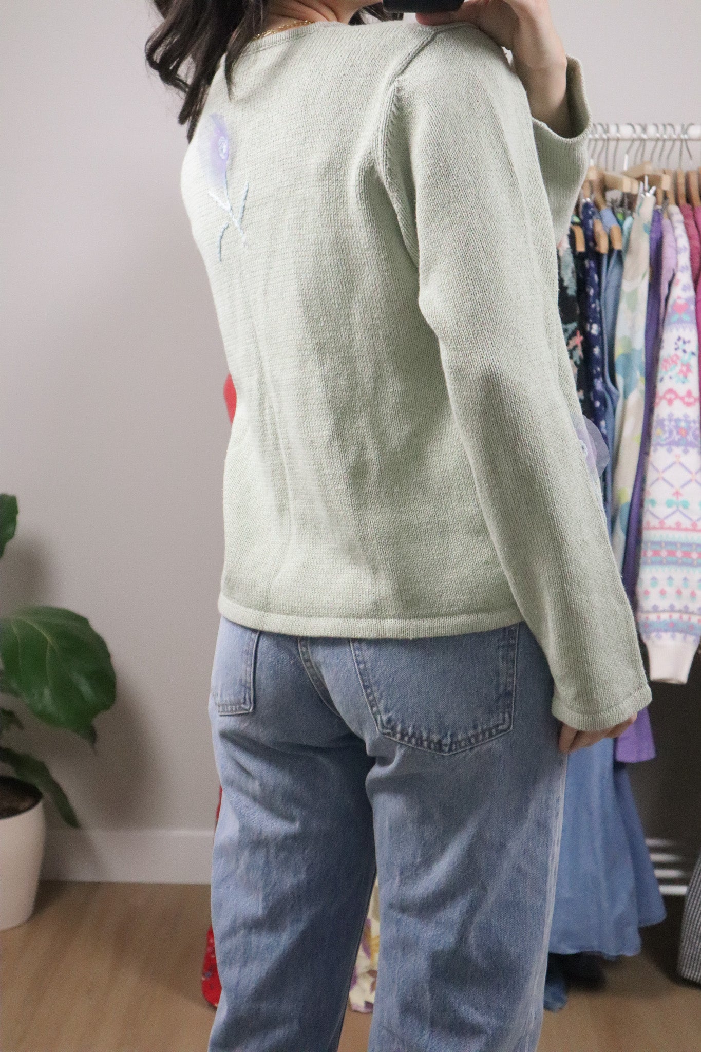 Vintage x Knit Embroidered Cardigan (M)
