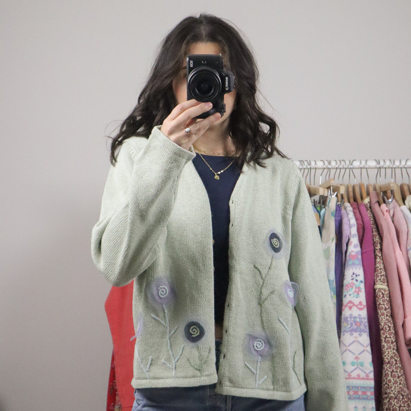 Vintage x Knit Embroidered Cardigan (M)