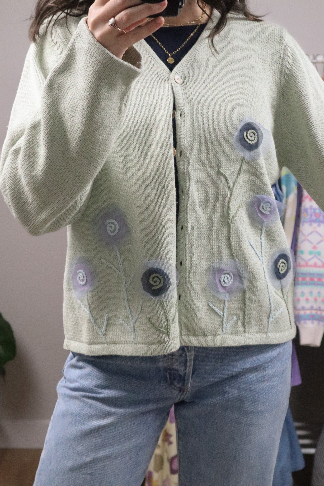 Vintage x Knit Embroidered Cardigan (M)