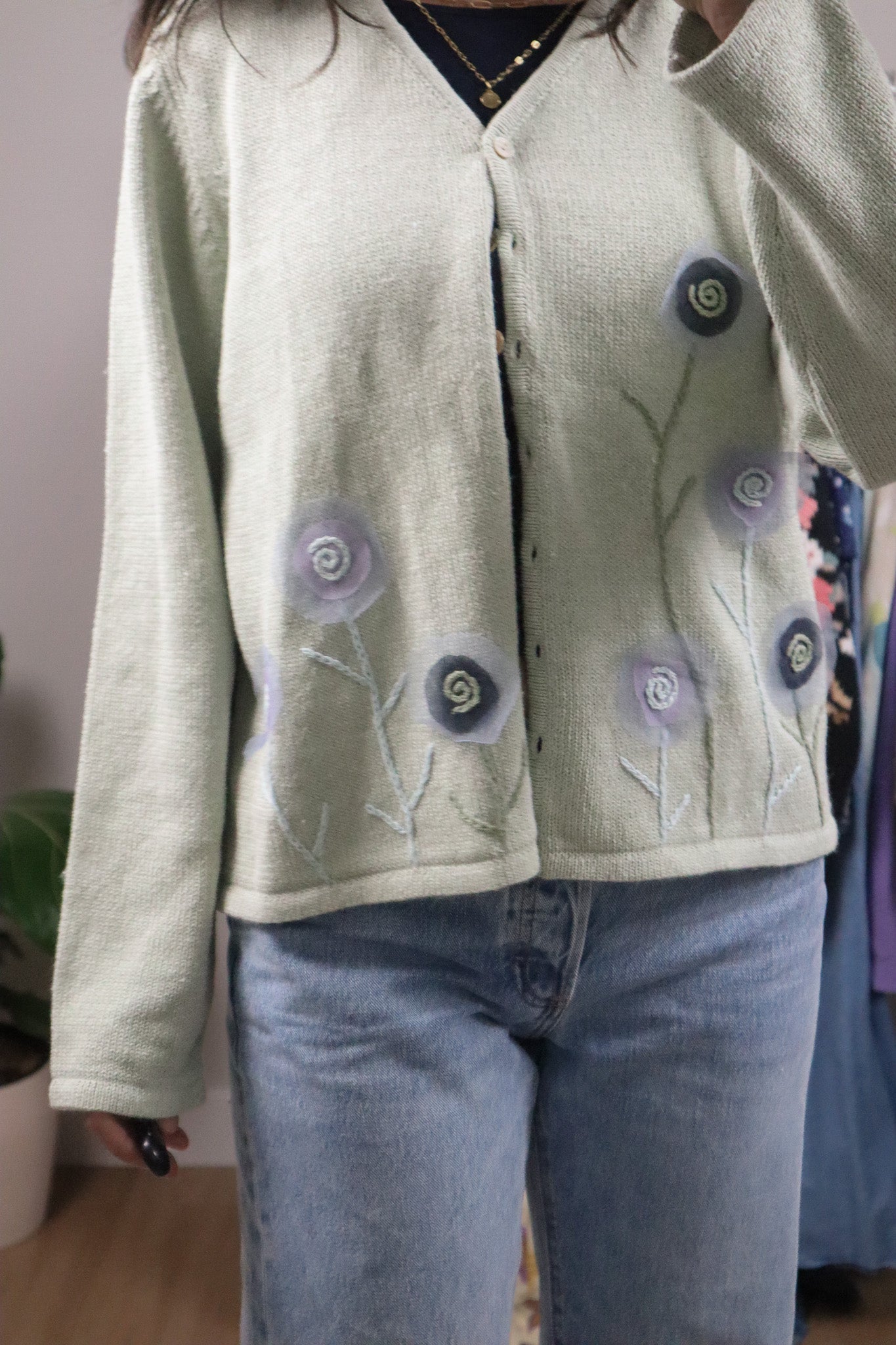 Vintage x Knit Embroidered Cardigan (M)