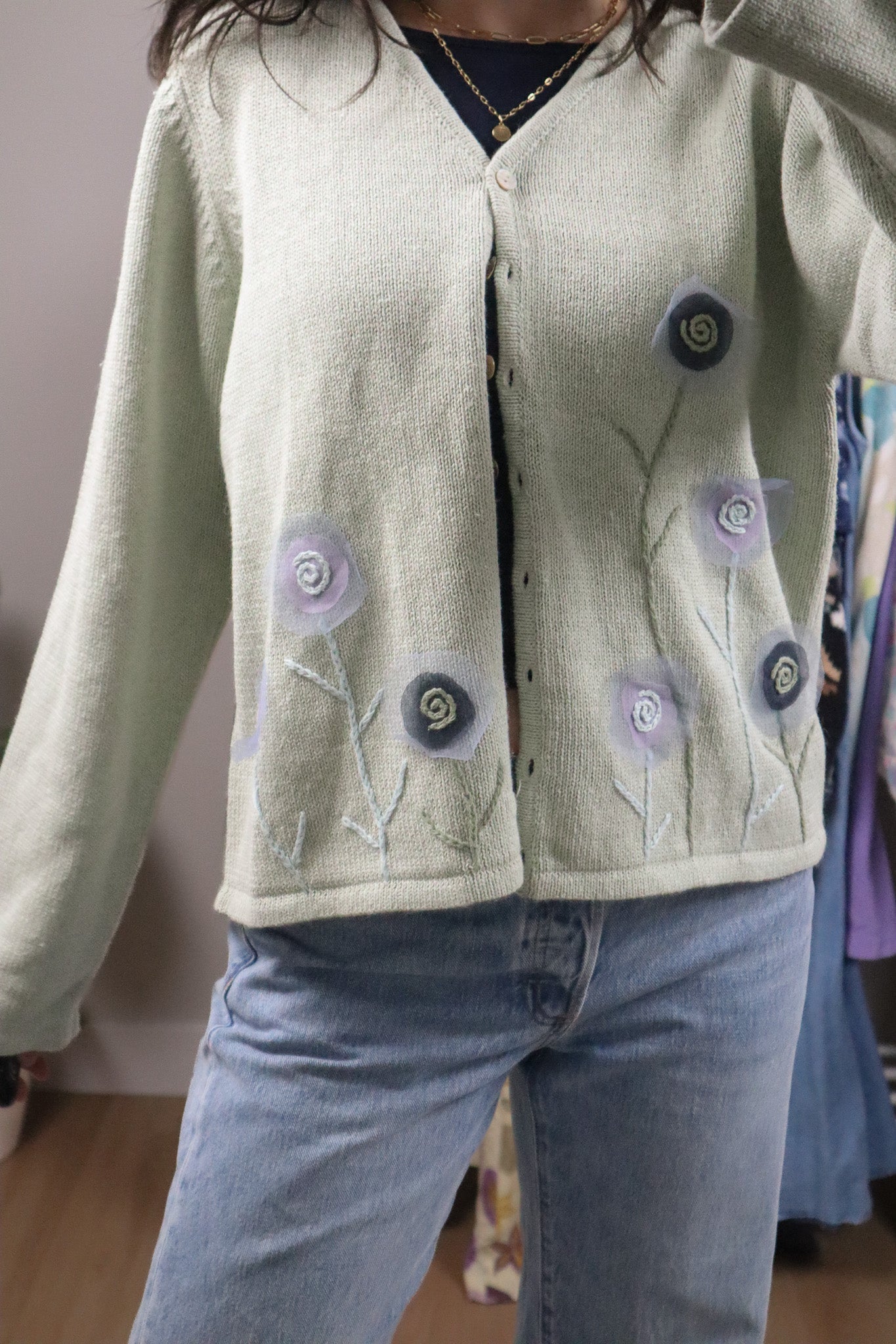 Vintage x Knit Embroidered Cardigan (M)