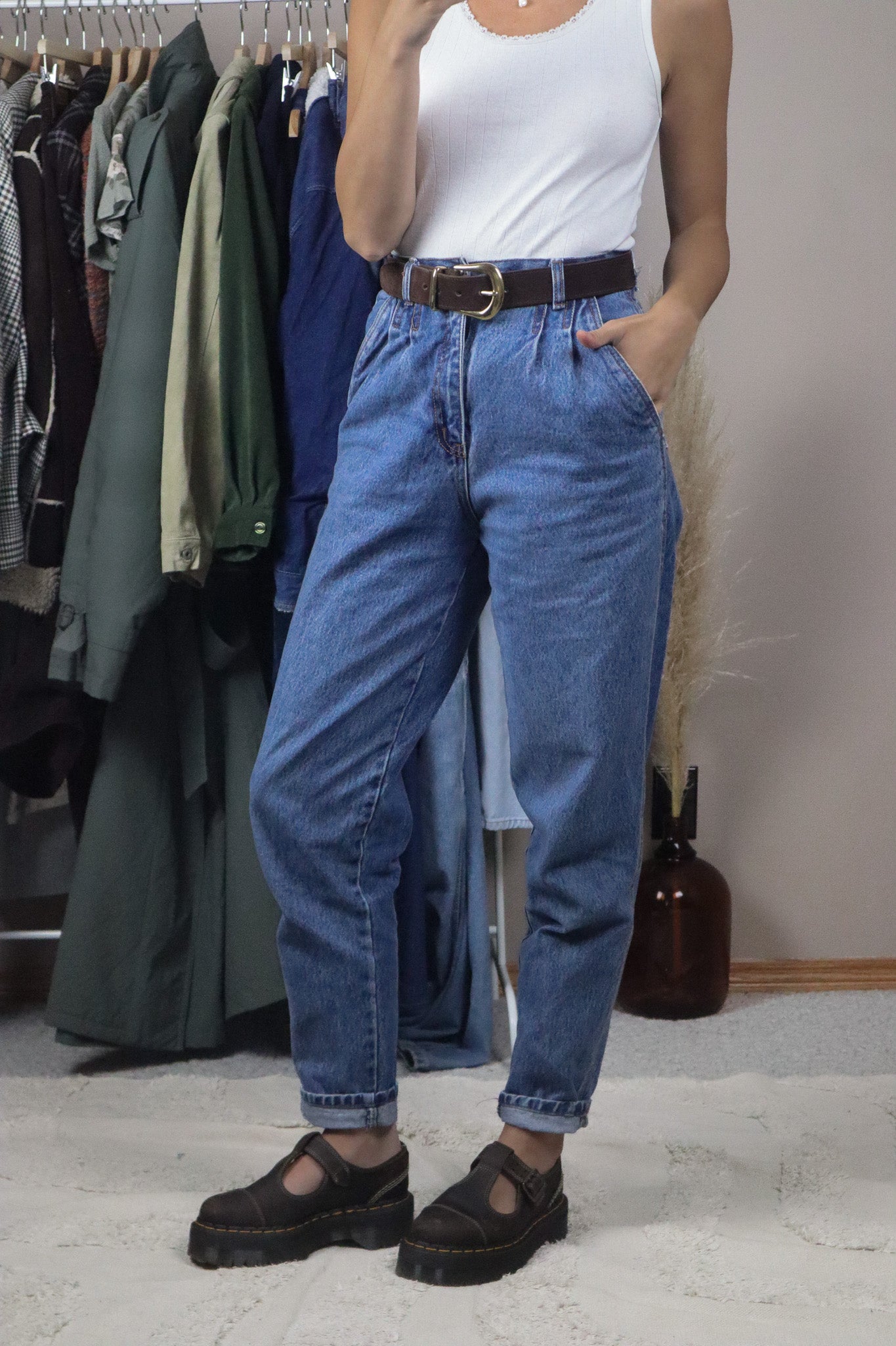Vintage x Pleated Jeans (4)