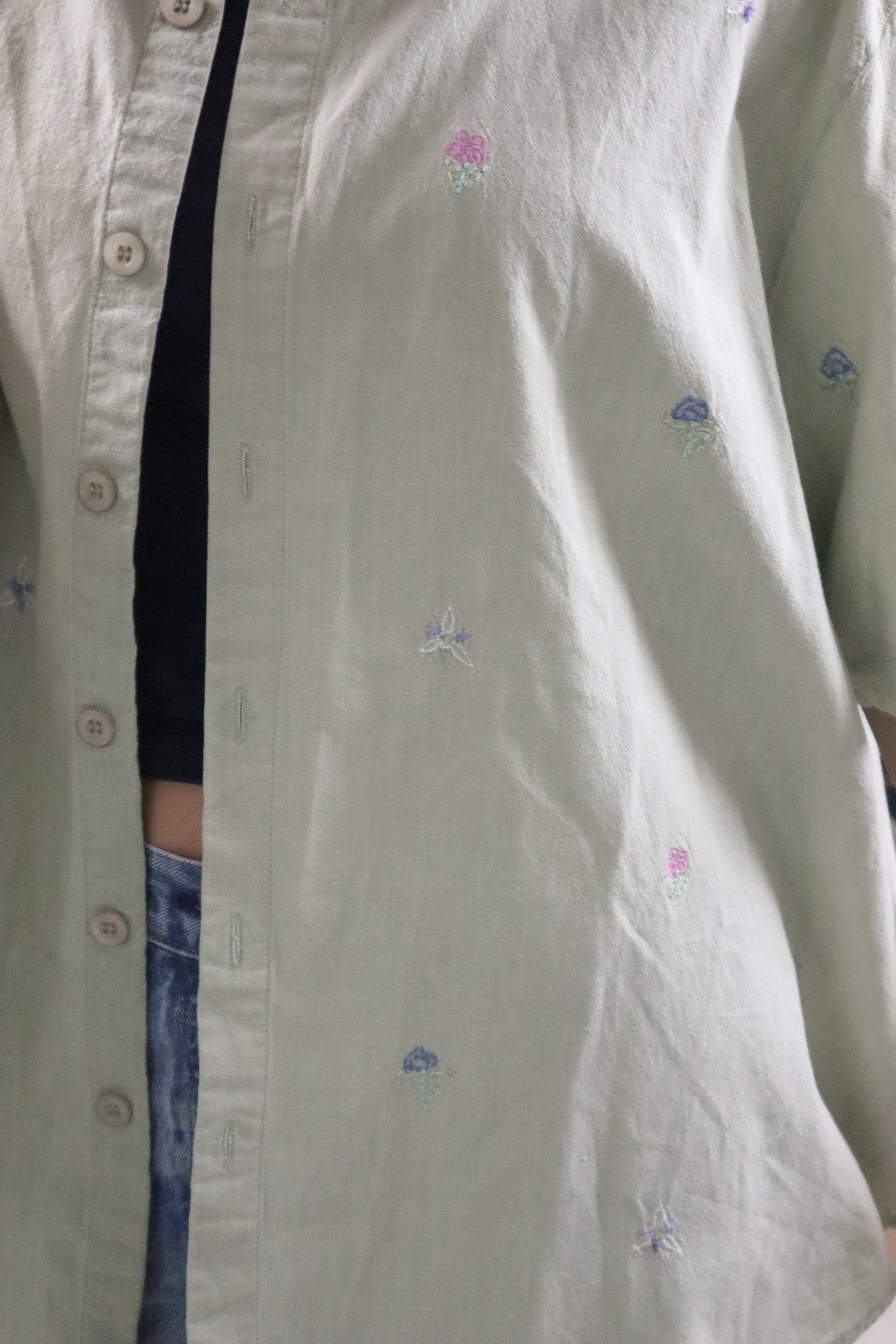 Vintage x Embroidered Cotton Button Down (XL/XXL)