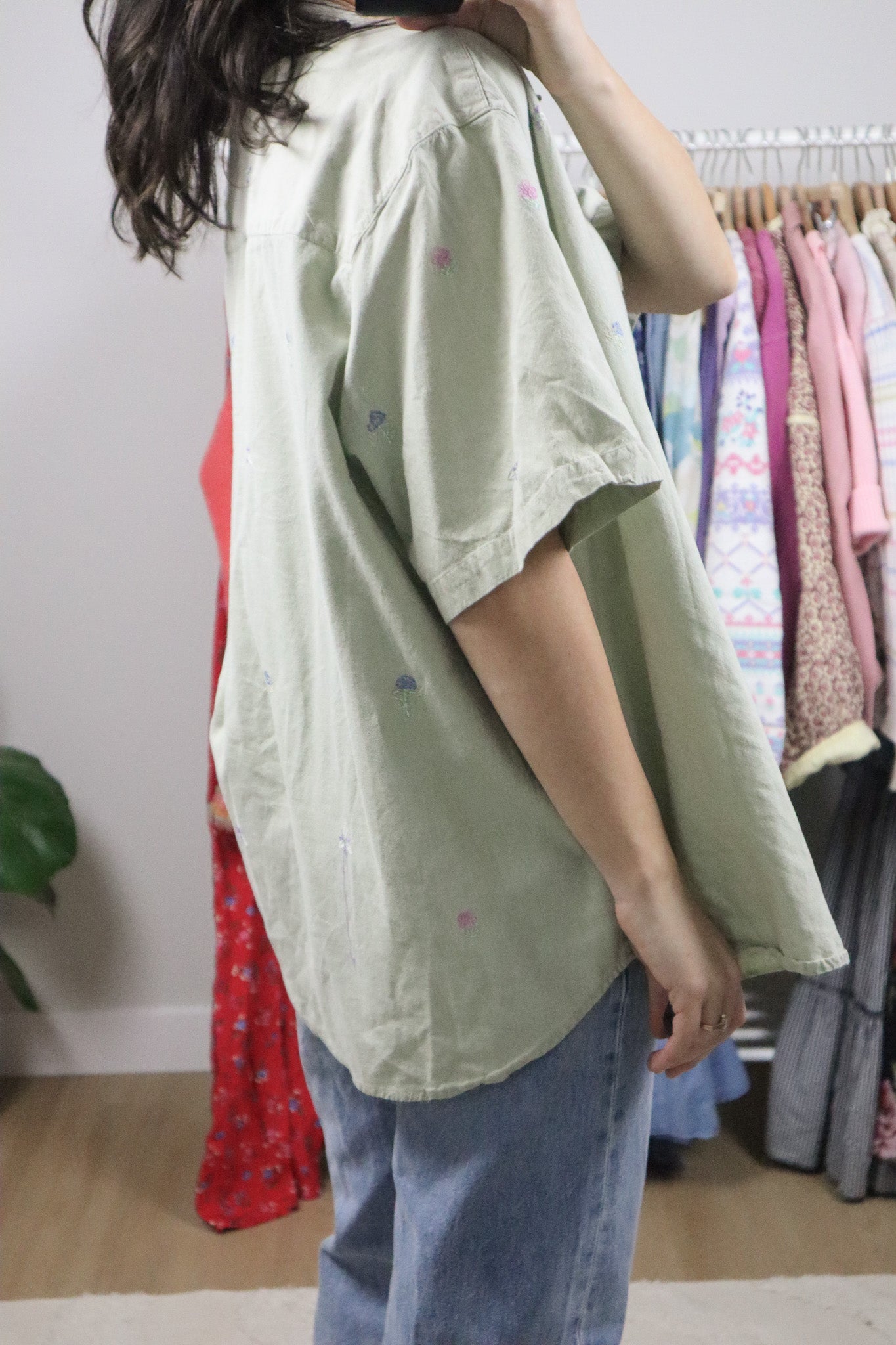 Vintage x Embroidered Cotton Button Down (XL/XXL)