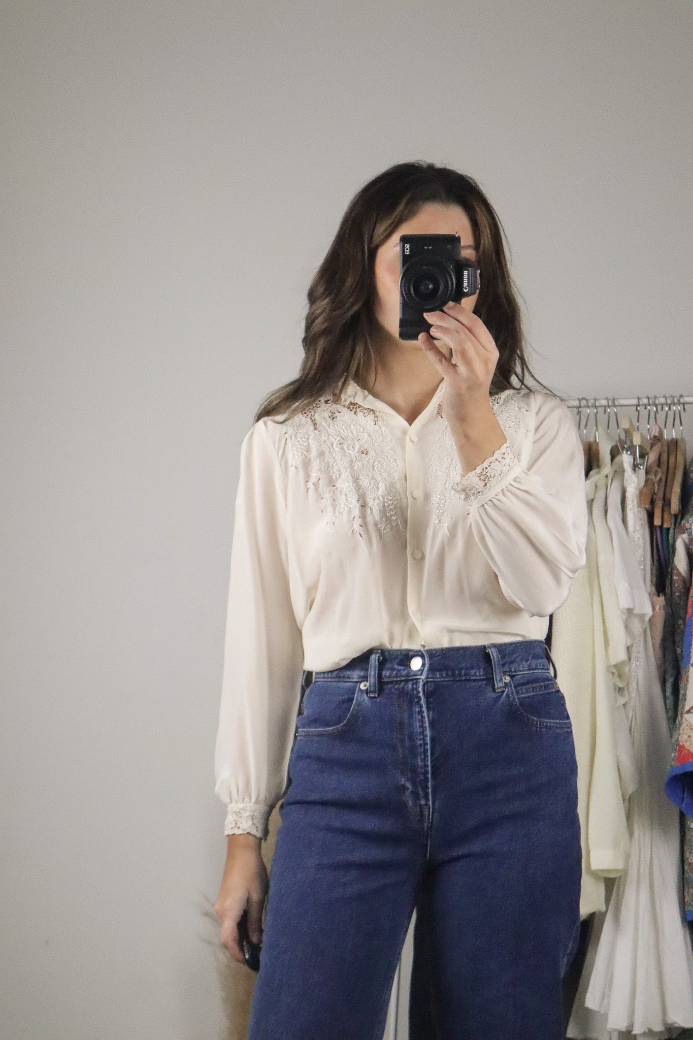 Vintage x Silk Lace Blouse (XS)