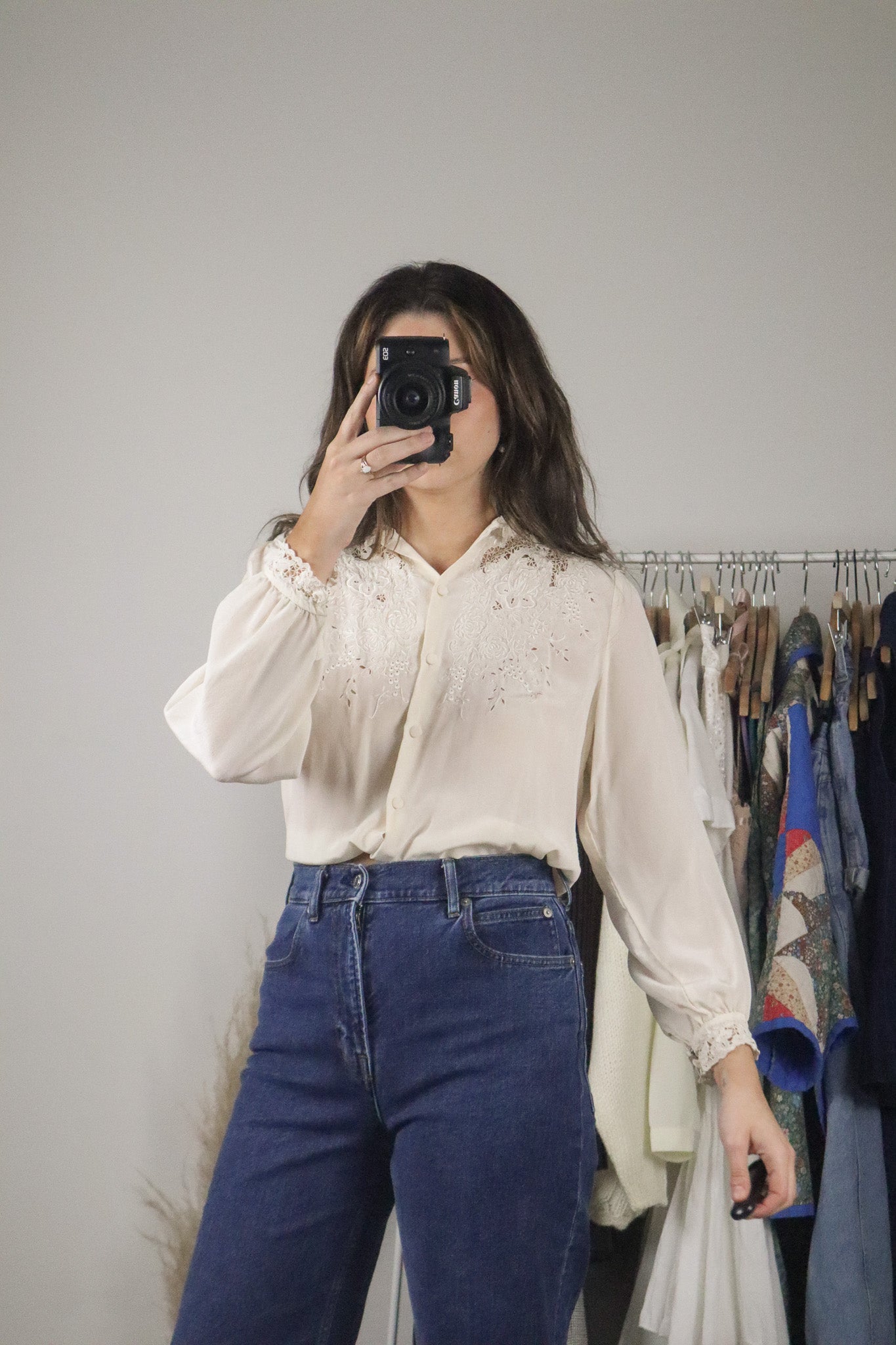 Vintage x Silk Lace Blouse (XS)
