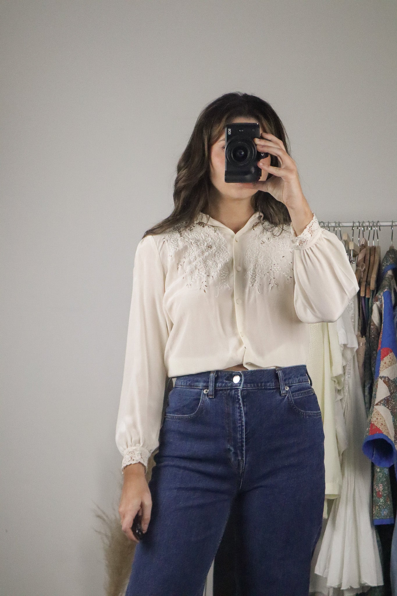 Vintage x Silk Lace Blouse (XS)