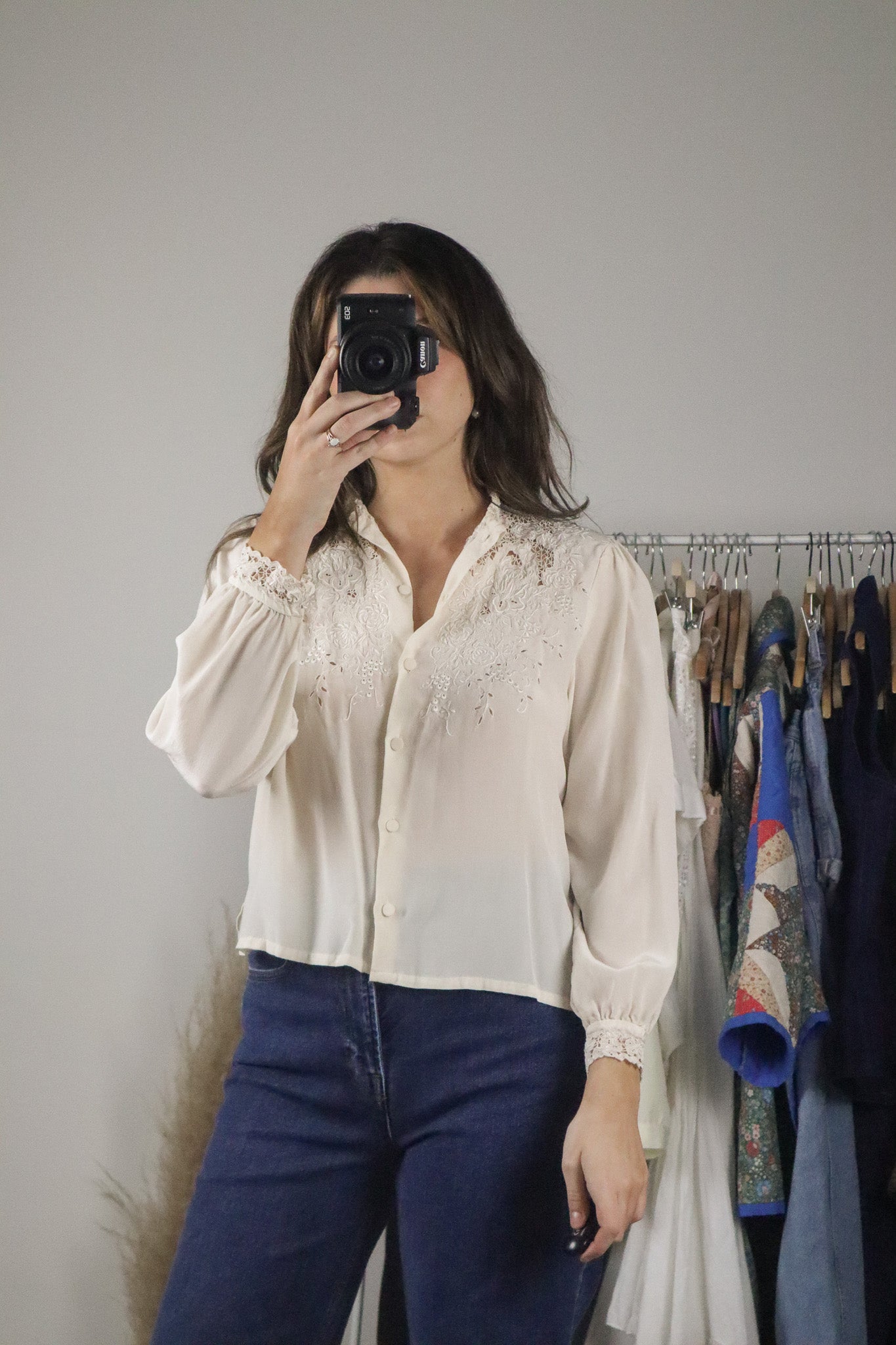 Vintage x Silk Lace Blouse (XS)