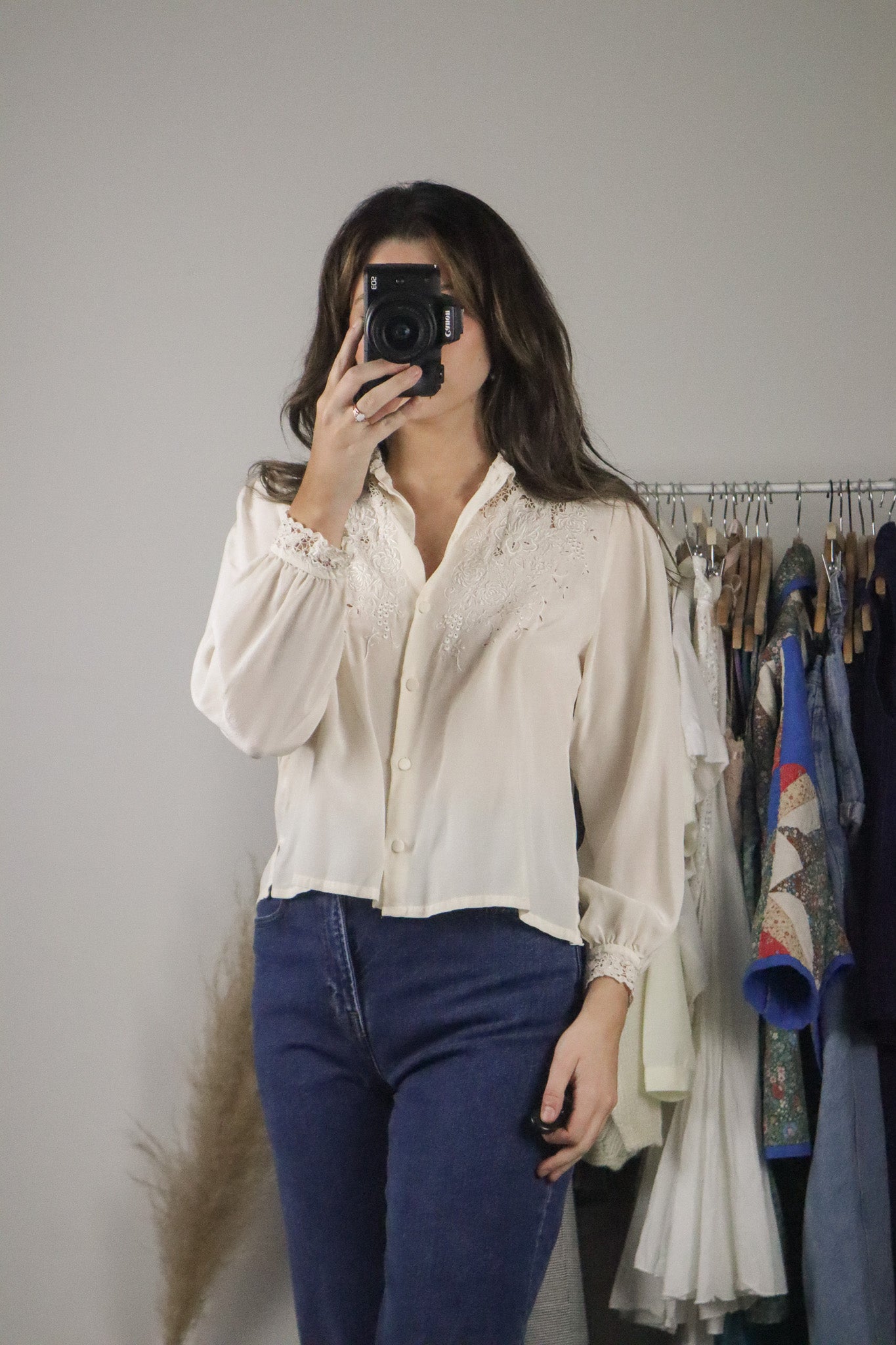 Vintage x Silk Lace Blouse (XS)