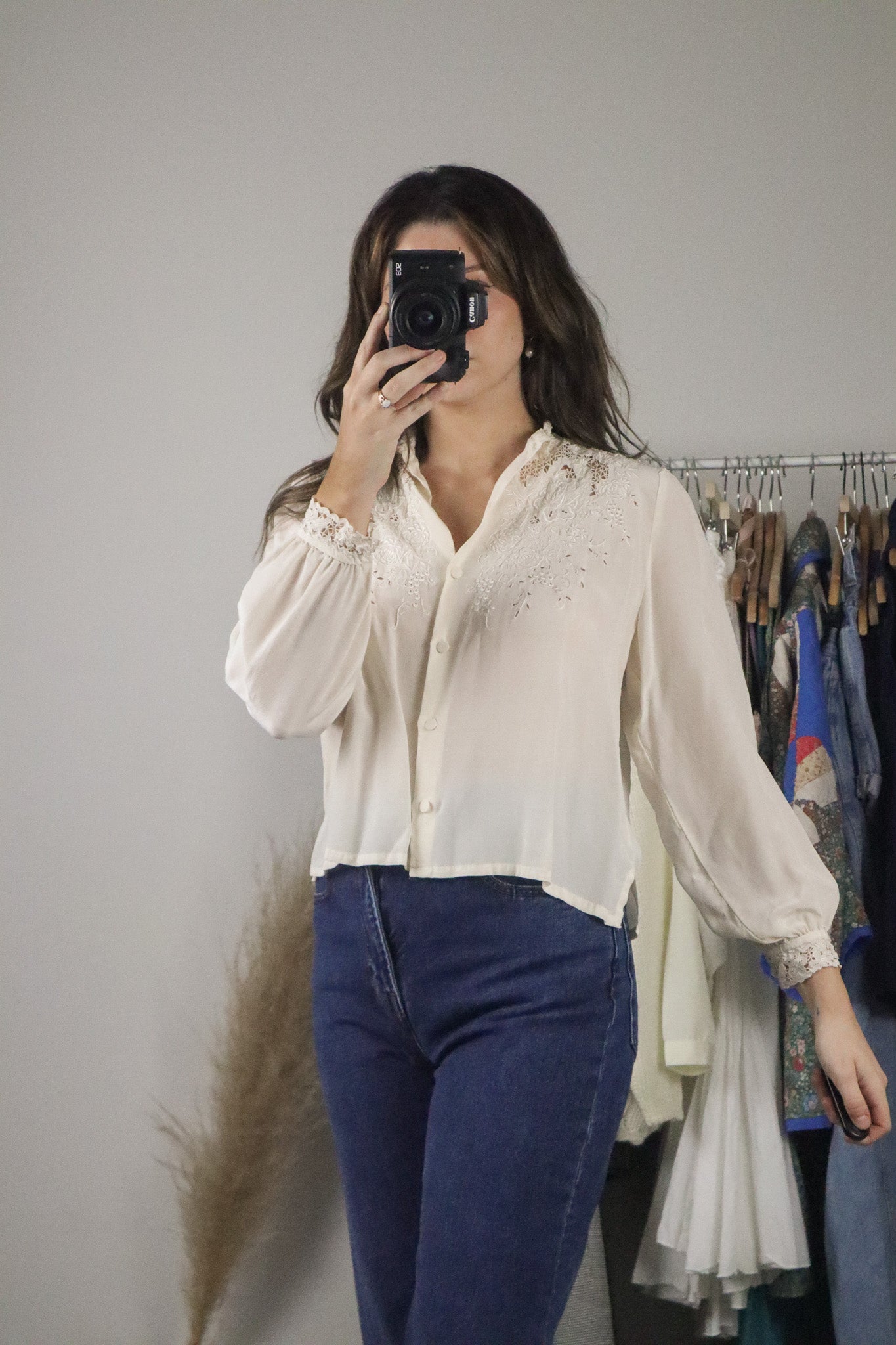 Vintage x Silk Lace Blouse (XS)