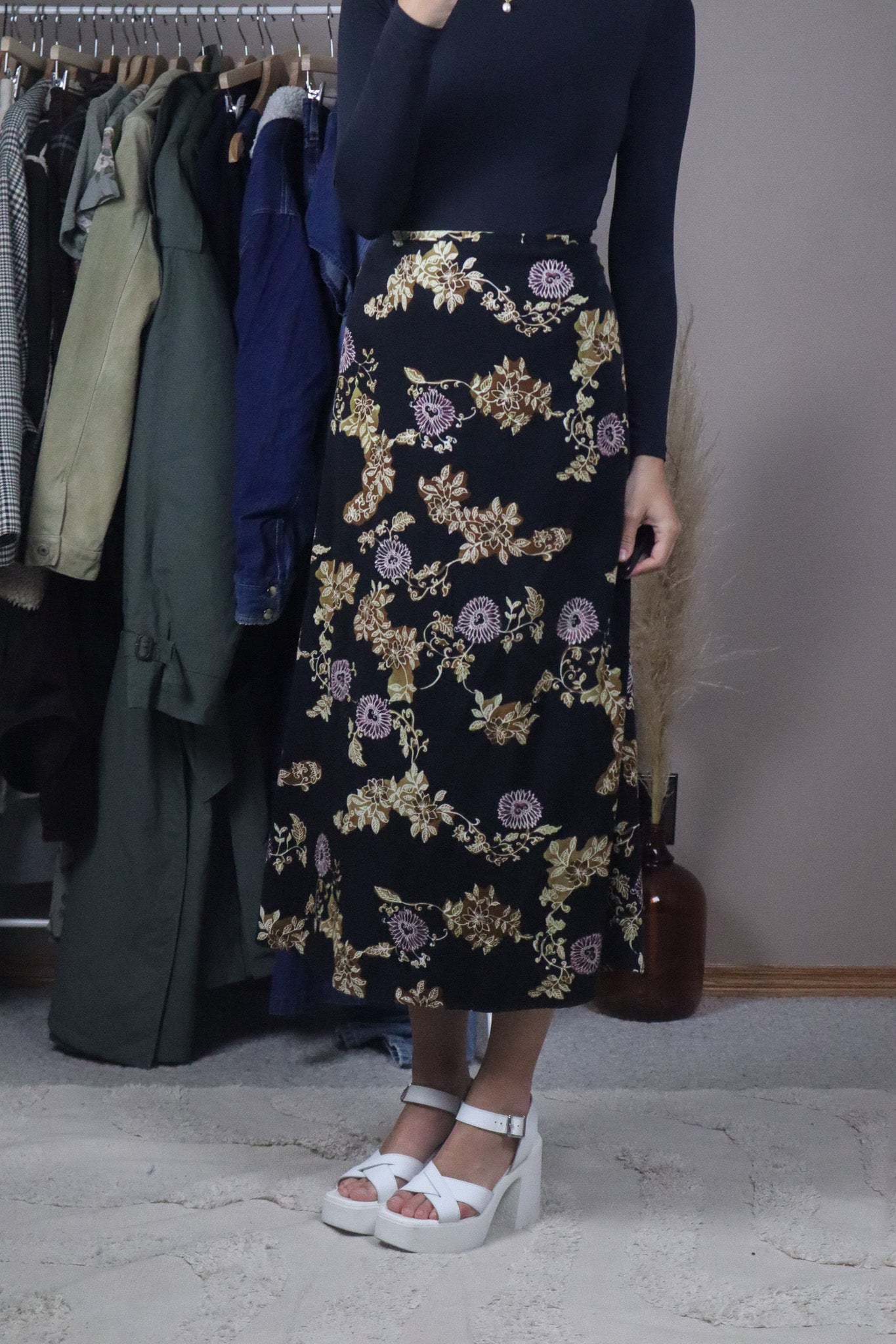 Made in Canada x Vintage x Pattered Maxi Skirt (32)