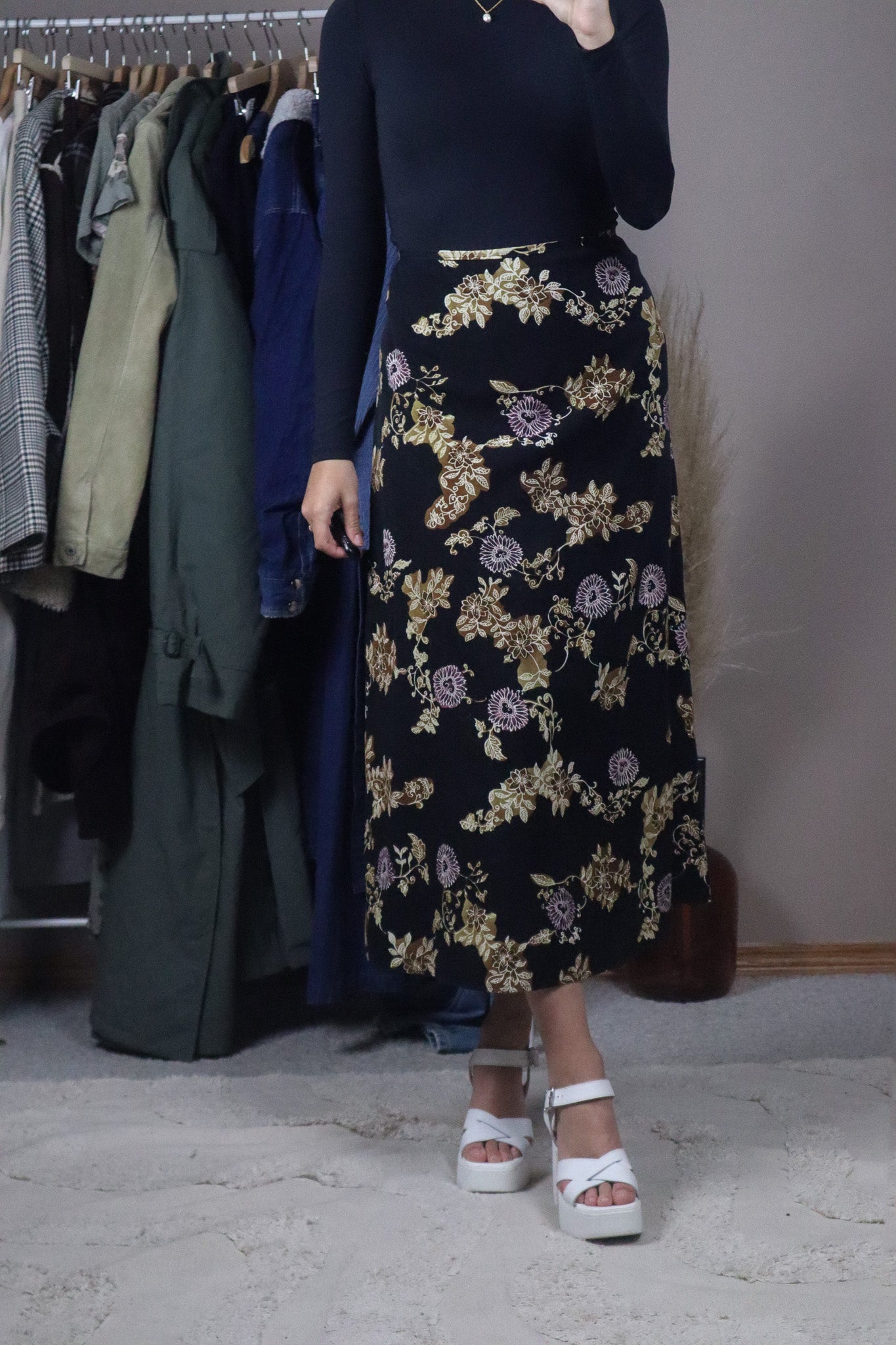 Made in Canada x Vintage x Pattered Maxi Skirt (32)