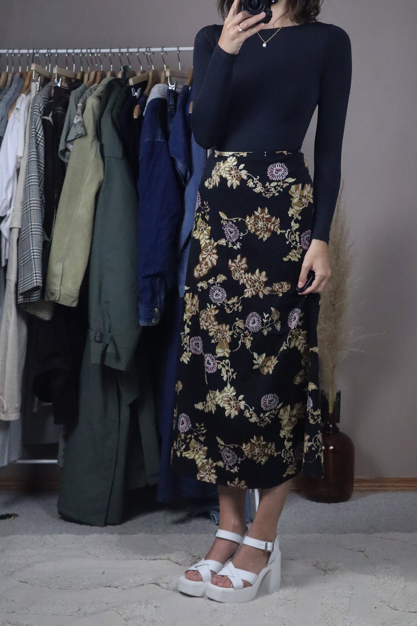 Made in Canada x Vintage x Pattered Maxi Skirt (32)