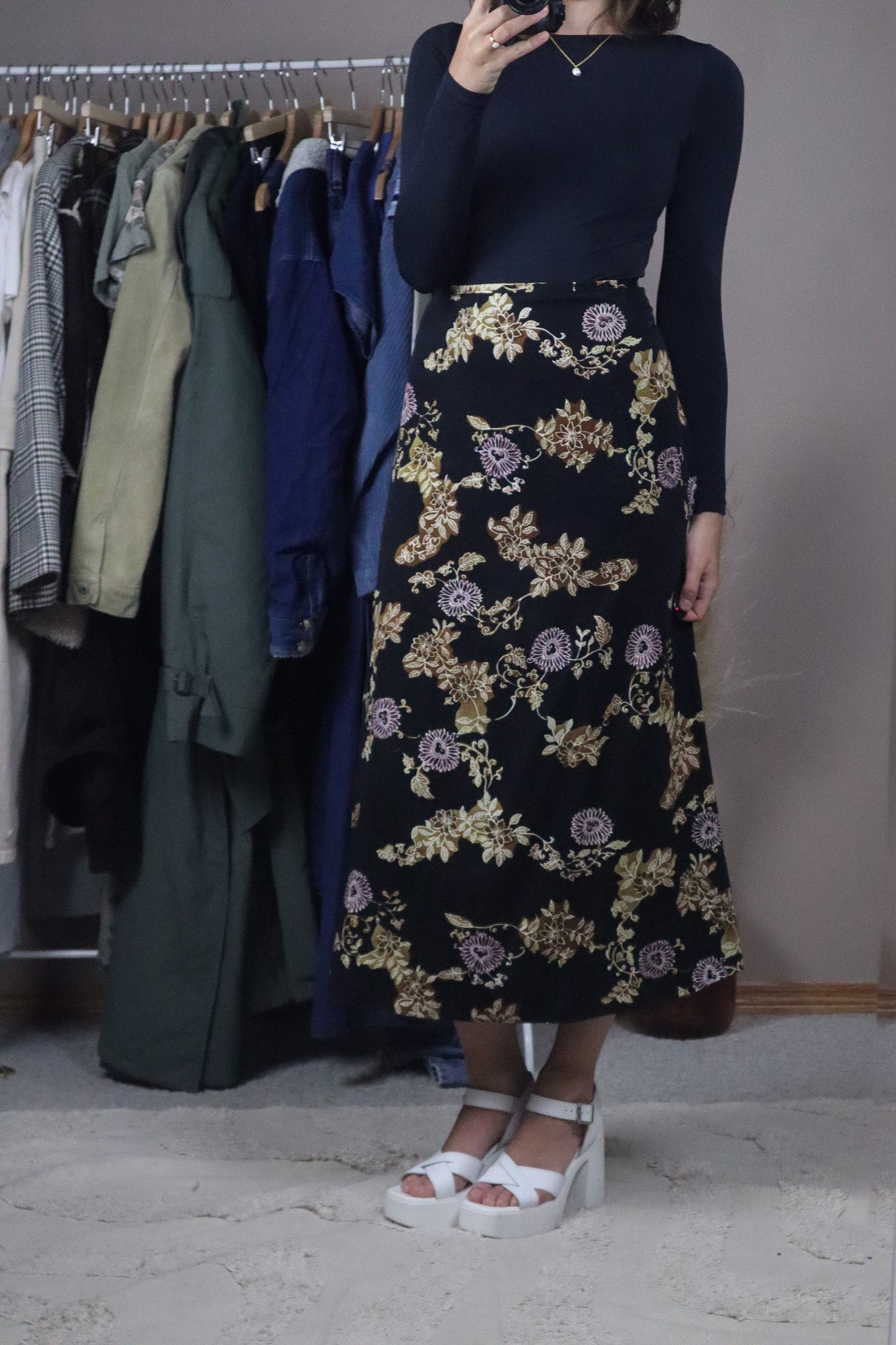Made in Canada x Vintage x Pattered Maxi Skirt (32)