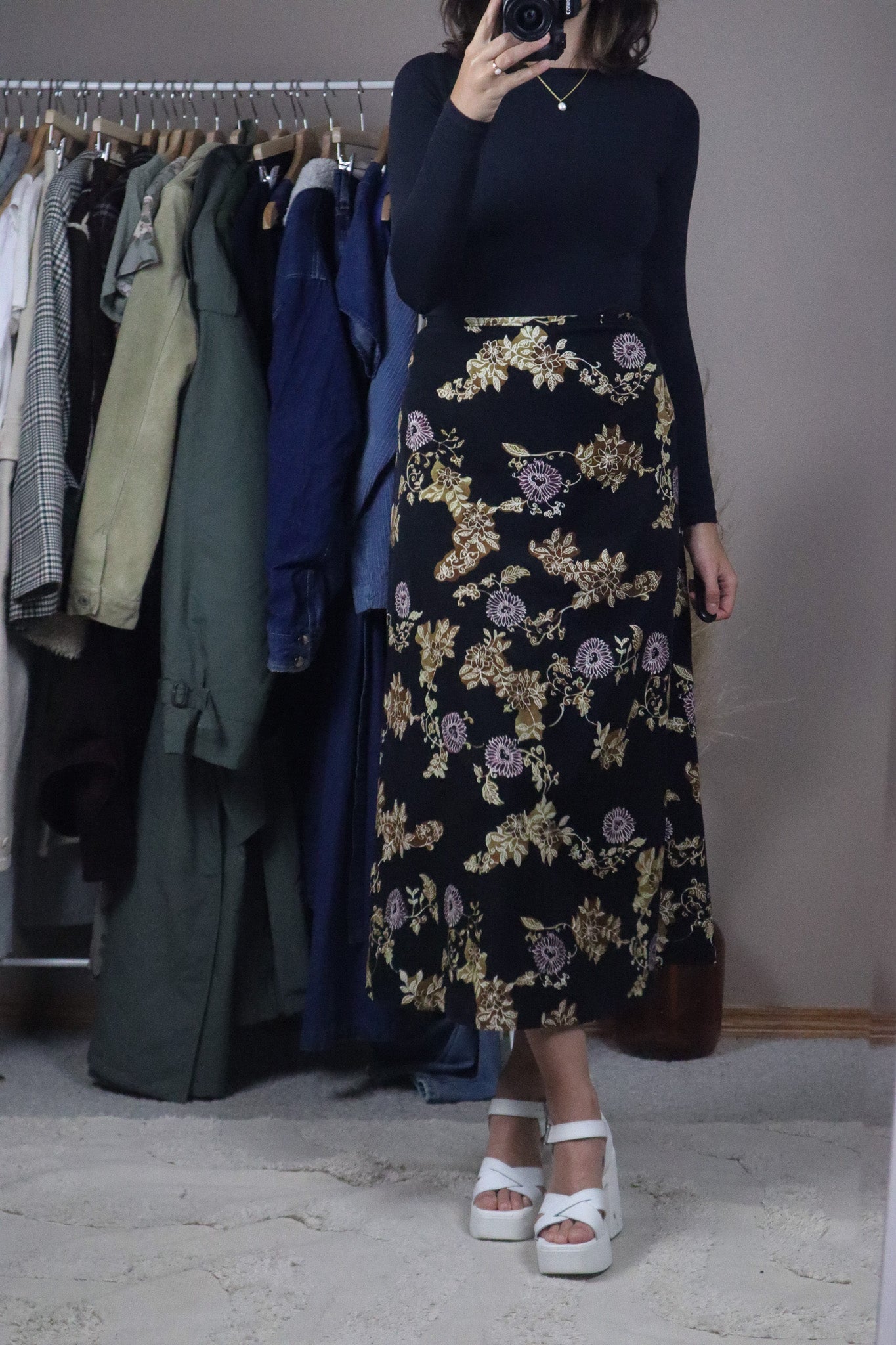Made in Canada x Vintage x Pattered Maxi Skirt (32)