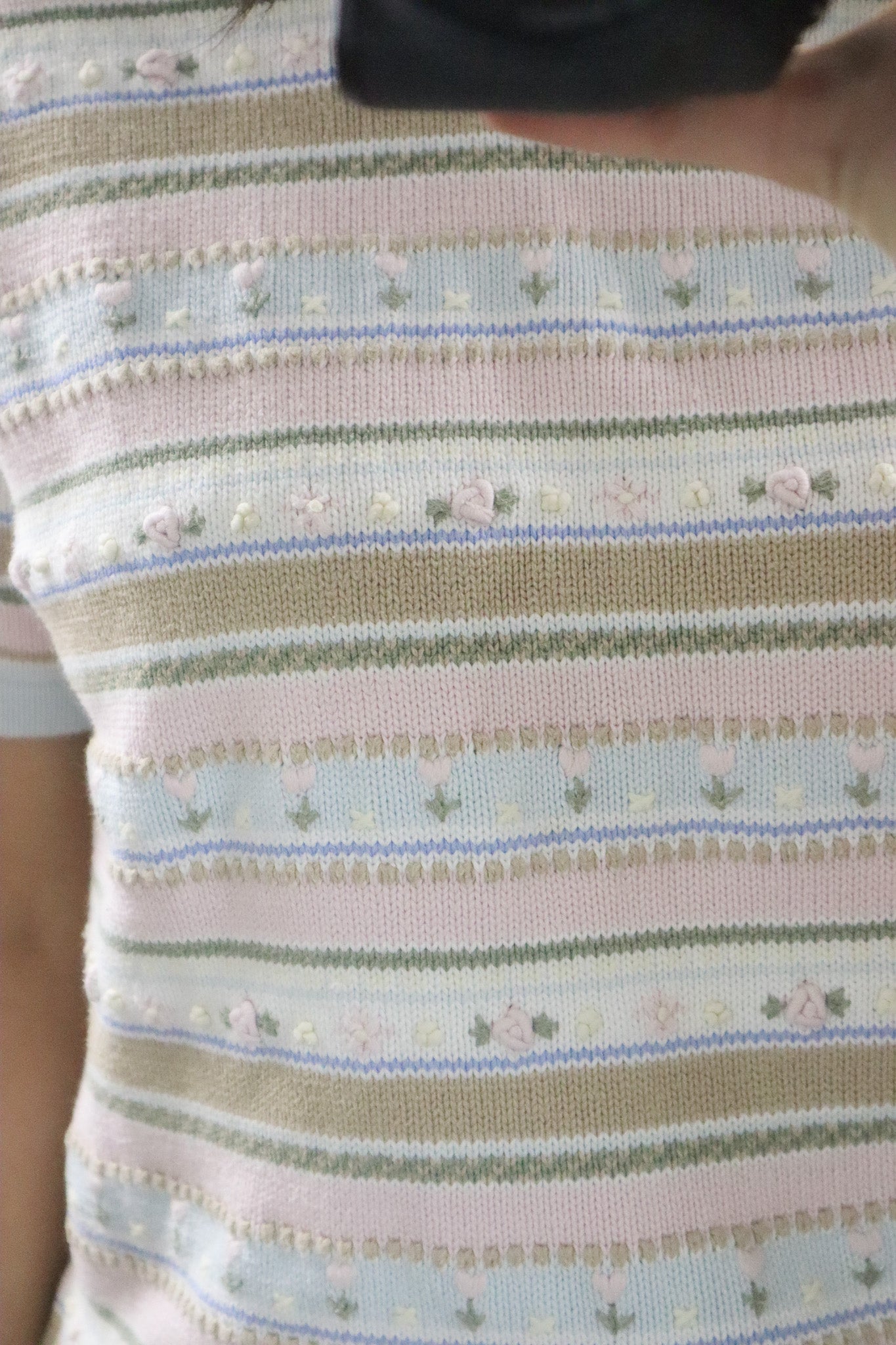 Vintage x Hand Embroidered Cotton Knit (M)